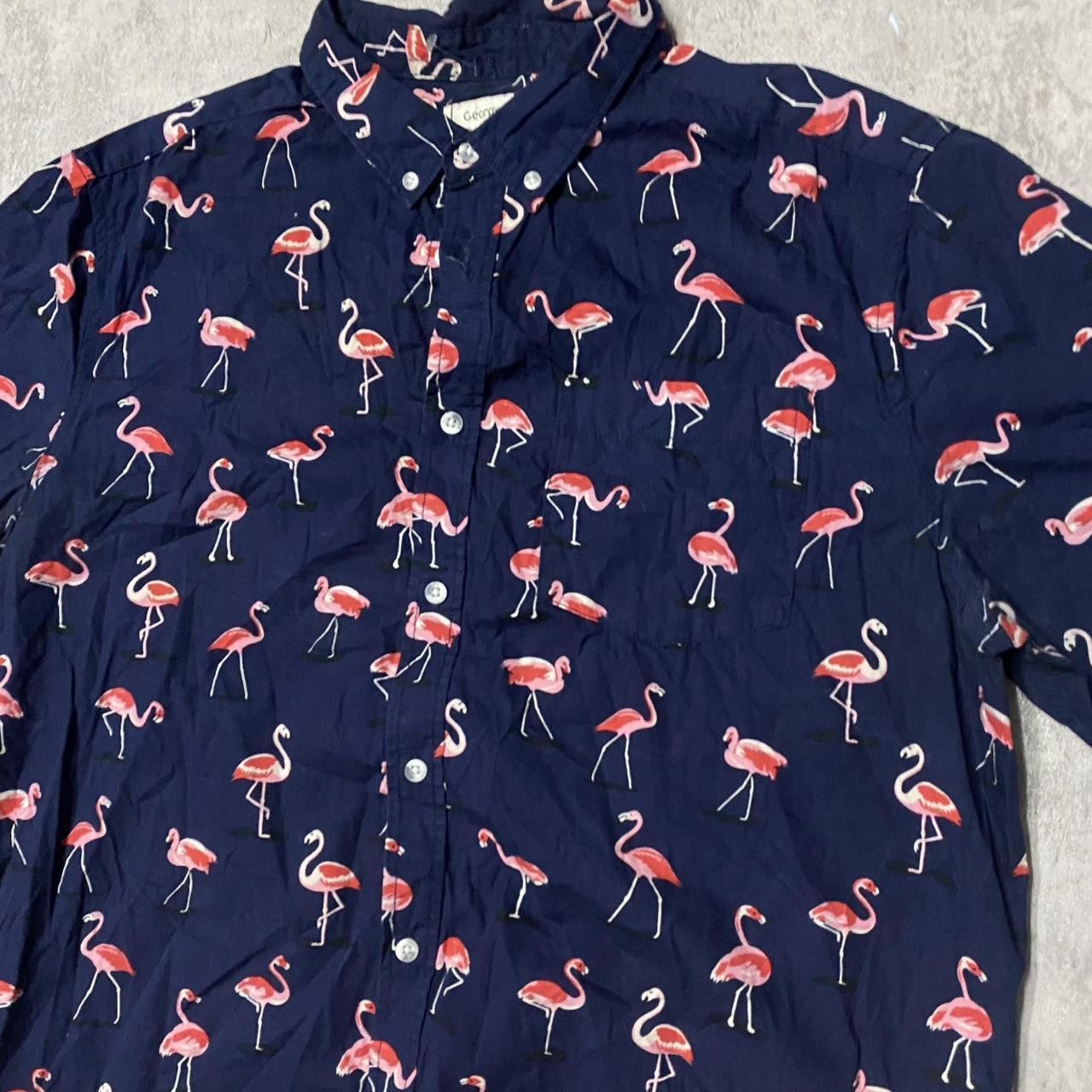 Other Navy flamingo button-up shirt #flamingo Size US XL / EU 56 / 4 - 2 Thumbnail