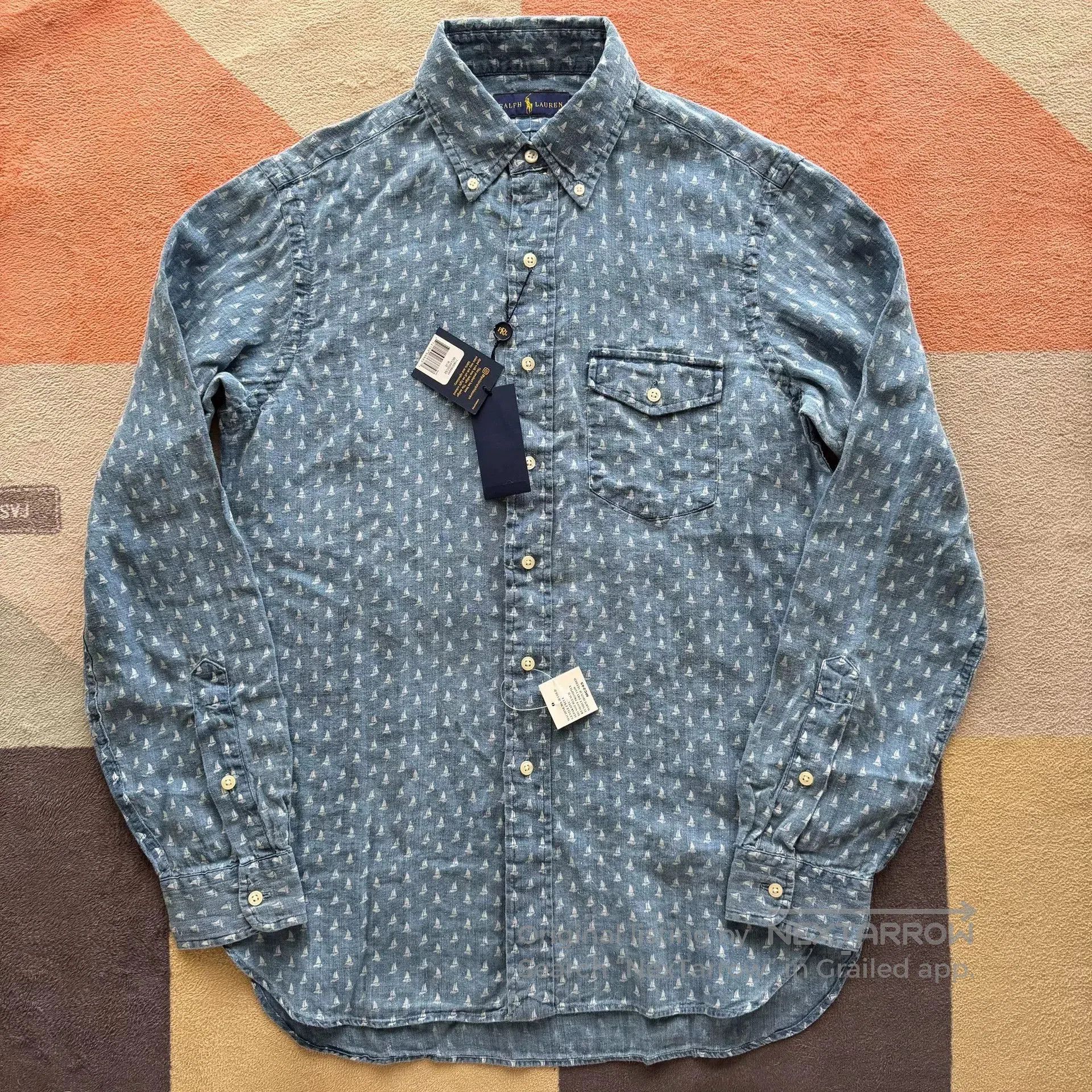 Polo Ralph Lauren Ralph Lauren Linen Blue Dyed Shirt. Size US S / EU 44-46 / 1 - 1 Thumbnail