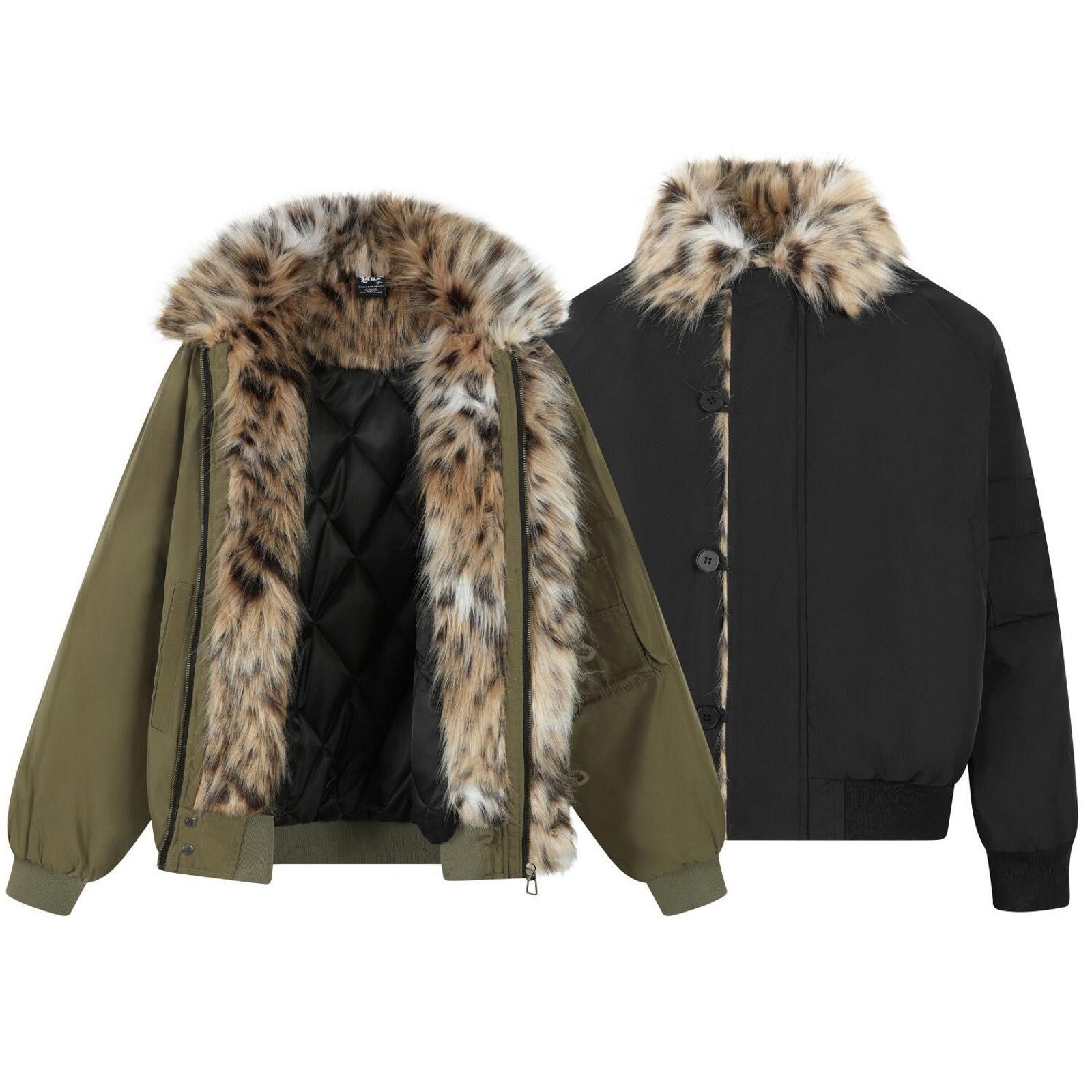Japanese Brand Black Quilted Bomber Jacket with Faux Fur Trim Size US M / EU 48-50 / 2 - 5 Thumbnail