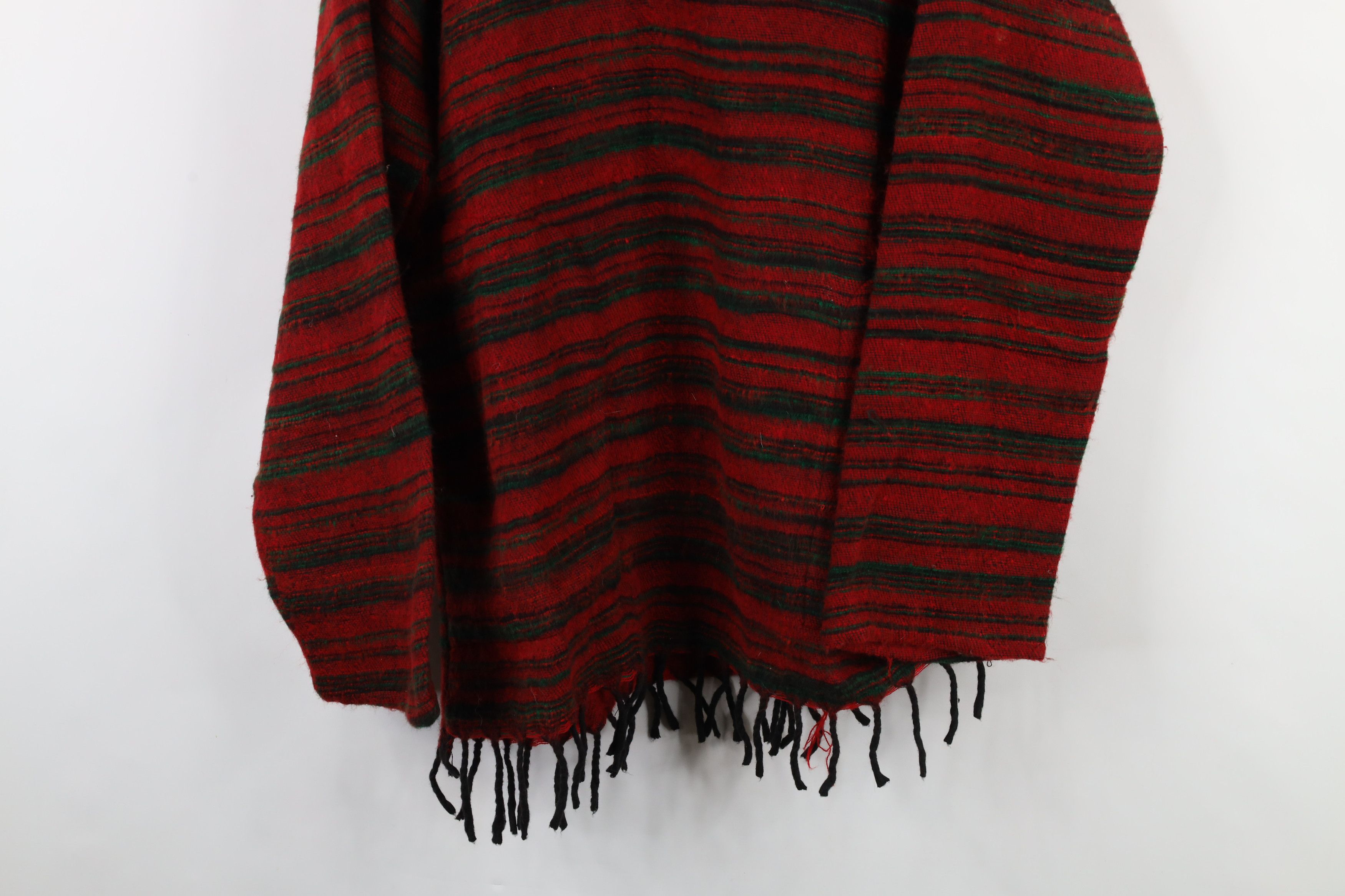 Vintage Vintage 90s Y2K Streetwear Striped Fringed Oversized Hoodie Size XL / US 12-14 / IT 48-50 - 3 Thumbnail