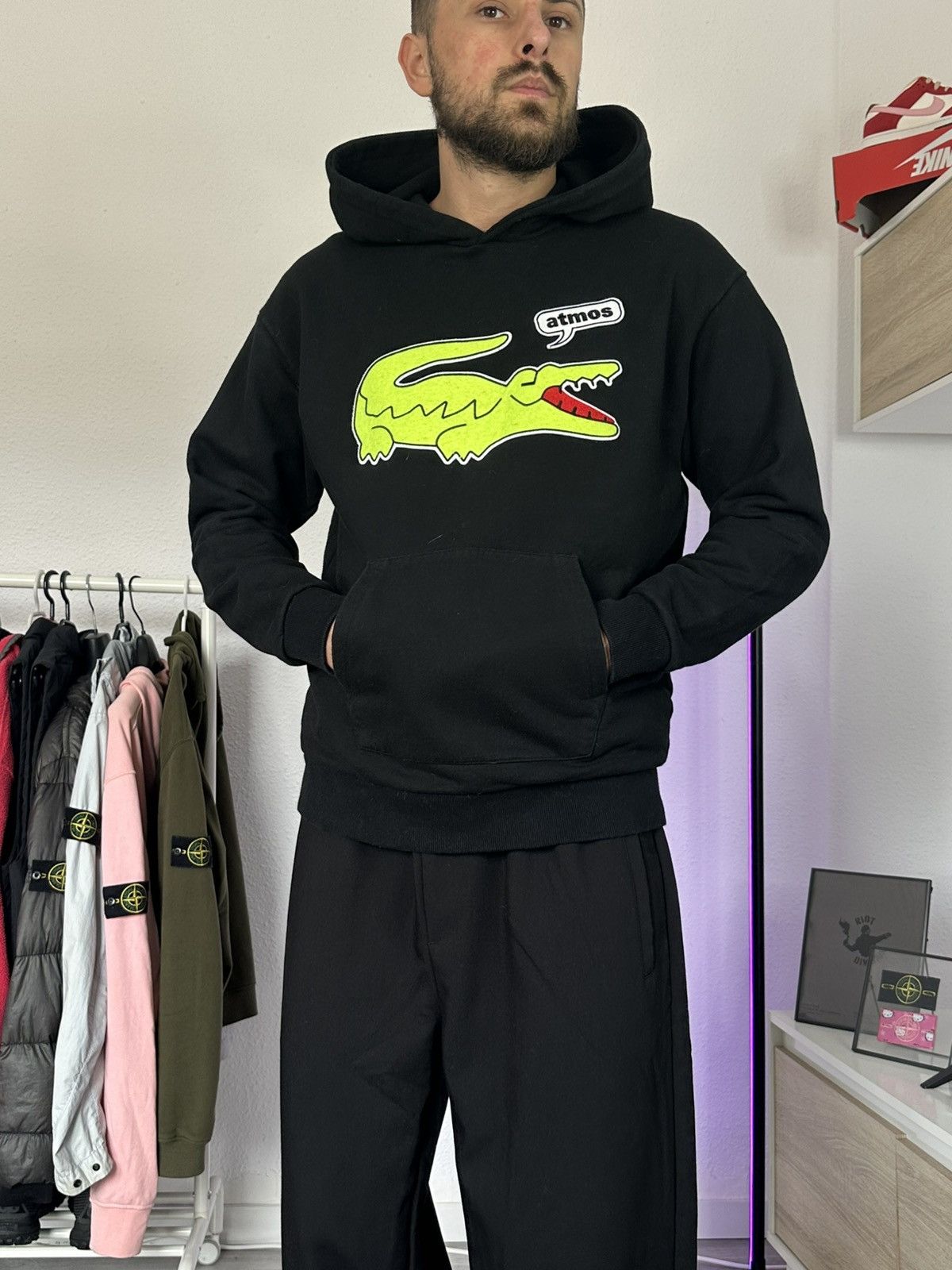 Lacoste × atmos Lacoste L!VE x Atmos Hoodie,Made in Japan, Rare Sample Size US S / EU 44-46 / 1 - 11 Thumbnail