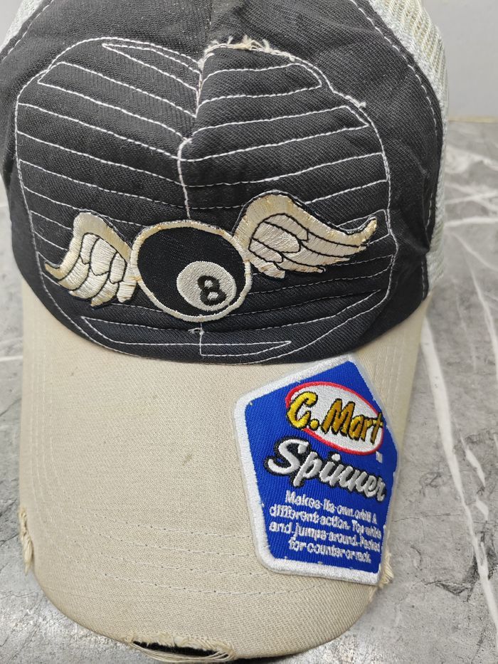 Vintage Vintage Flying 8 Ball Distressed Style Cap Hat Size ONE SIZE - 3 Thumbnail