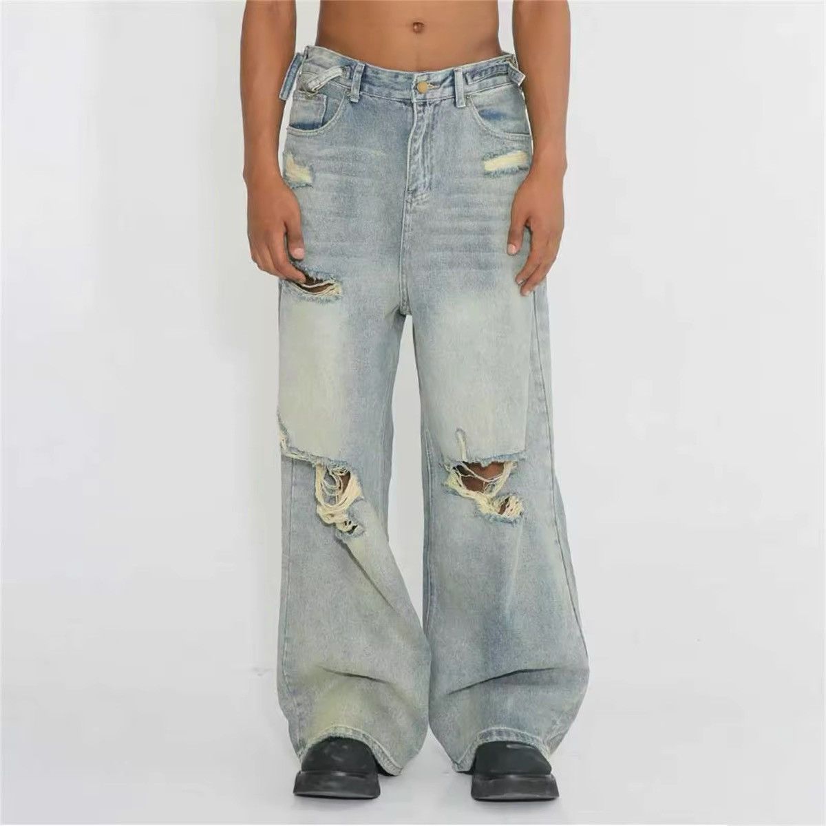 Japanese Brand × Jean High Street Floor Pants Piercing Jeans Size US 30 / EU 46 - 2 Thumbnail