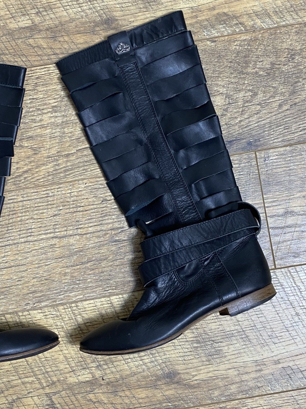Japanese Brand Fornarina Archive Avant Garde Leather Cut-Out Boots Rare Size US 8 / IT 38 - 3 Thumbnail