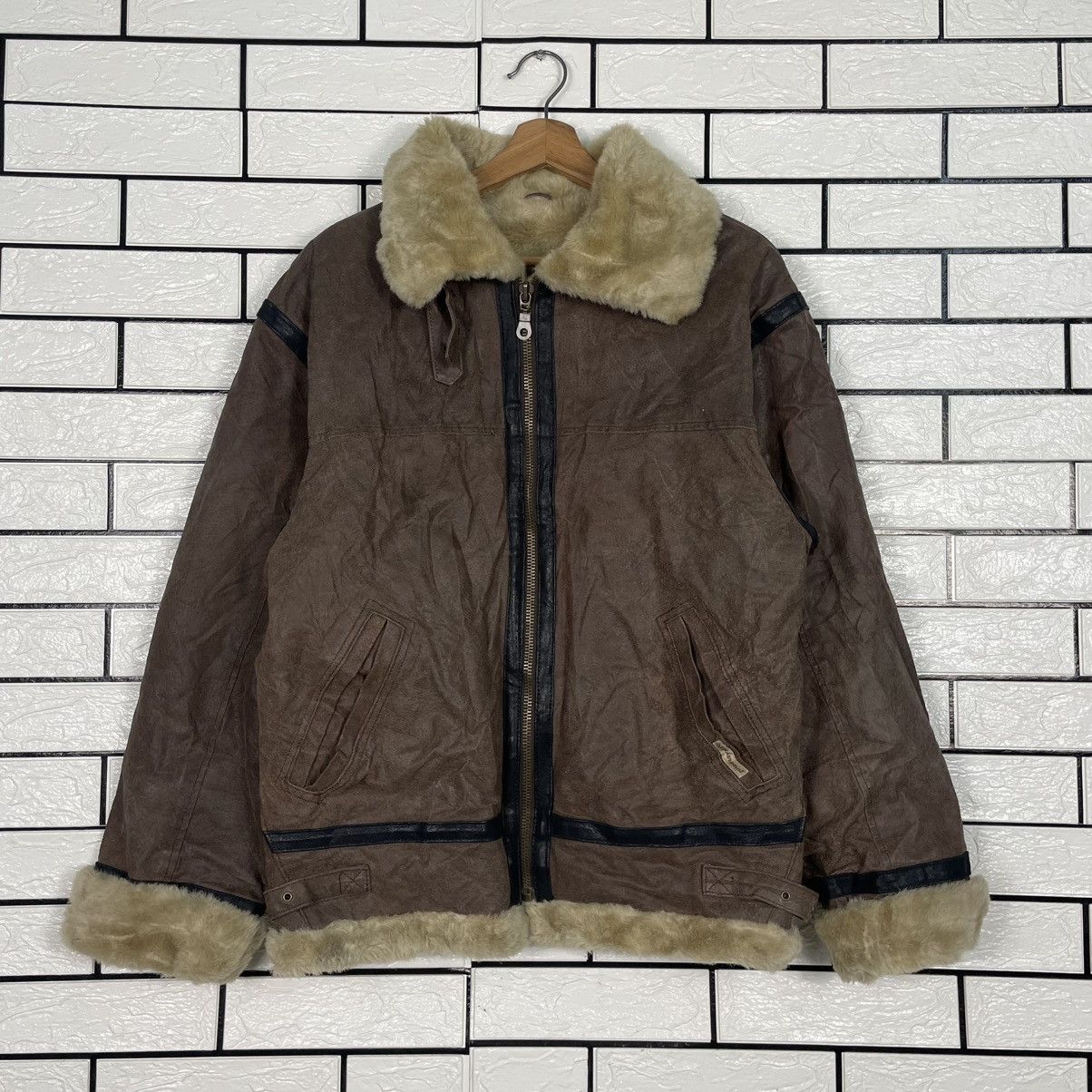 Japanese Brand Stocker Point B3 Shearling Sheepskin Bomber Jacket Size US M / EU 48-50 / 2 - 1 Thumbnail