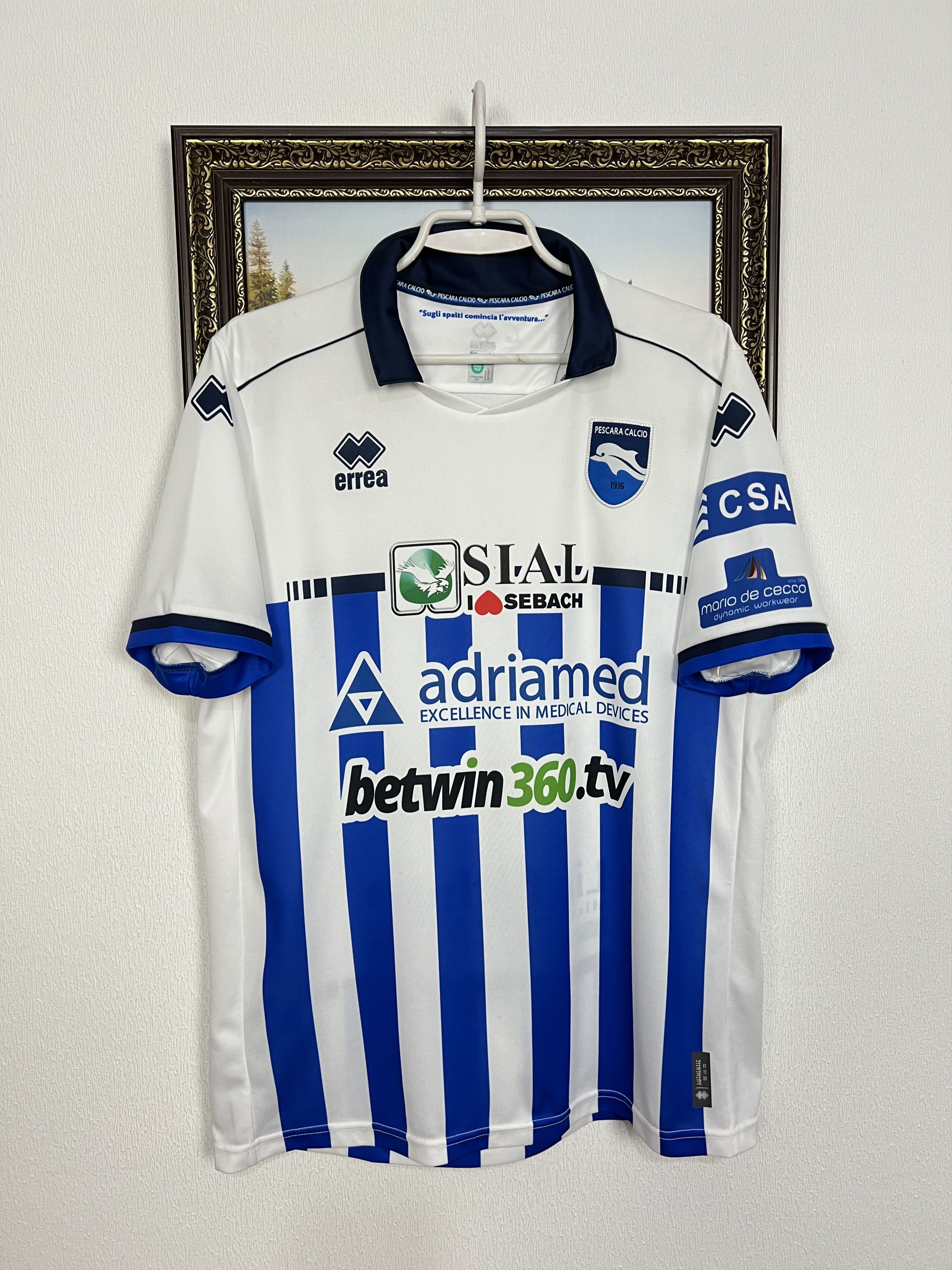 Errea Pescara football shirt Soccer Errea Maglia Jersey Trikot Size US L / EU 52-54 / 3 - 1 Thumbnail