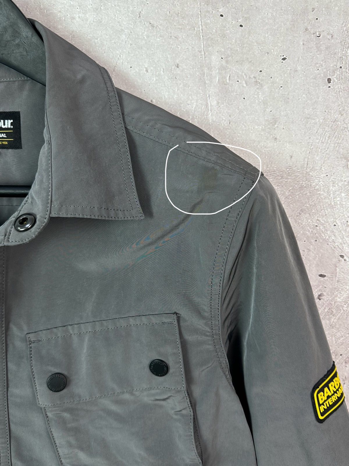 Barbour Barbour International Nylon Shimmer Overshirt Grey Jacket Size US S / EU 44-46 / 1 - 5 Thumbnail