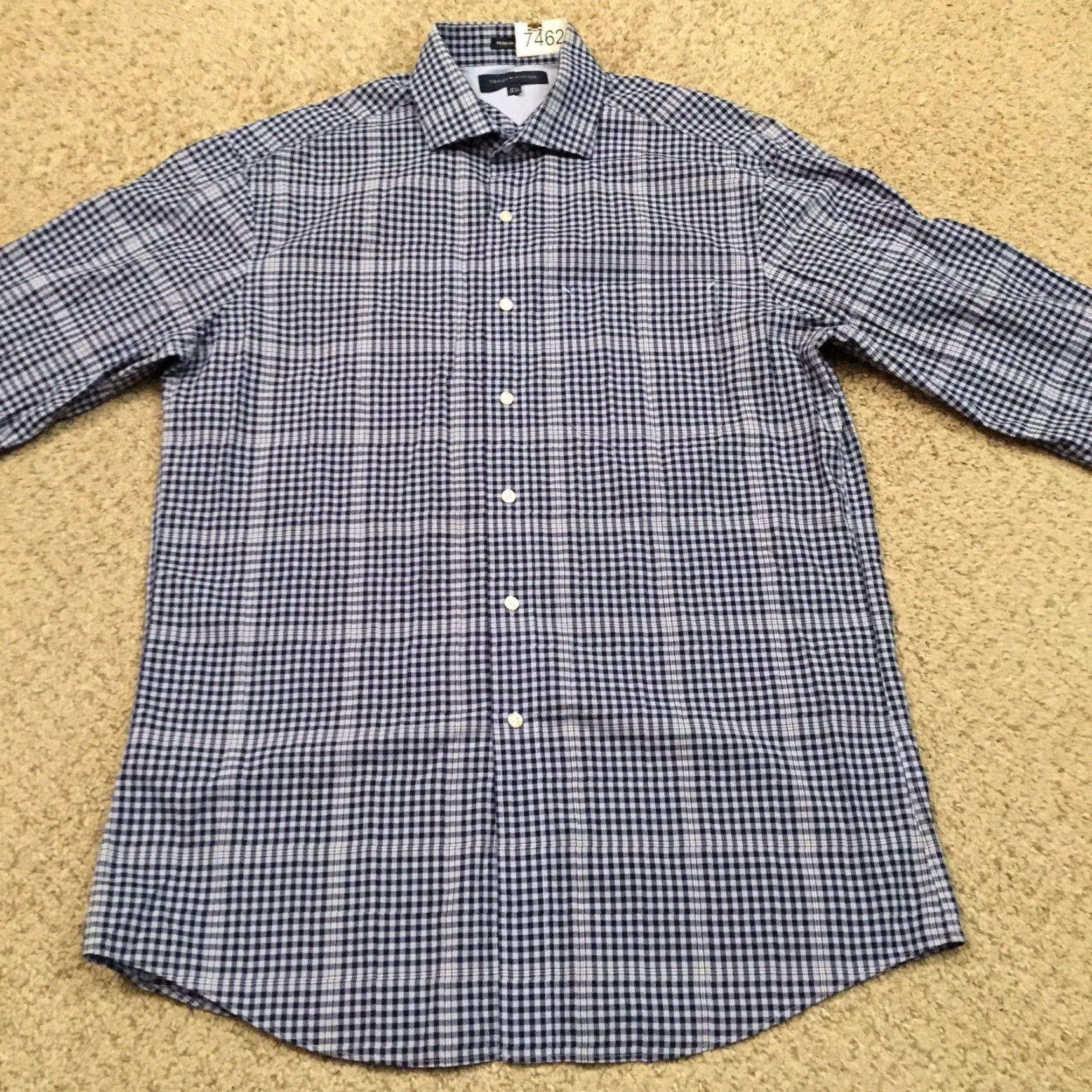 Tommy Hilfiger Tommy Hilfiger Shirt Mens 15.5 Blue Plaid Long Sleeve Button-Up Regular Fit Size US L / EU 52-54 / 3 - 5 Thumbnail