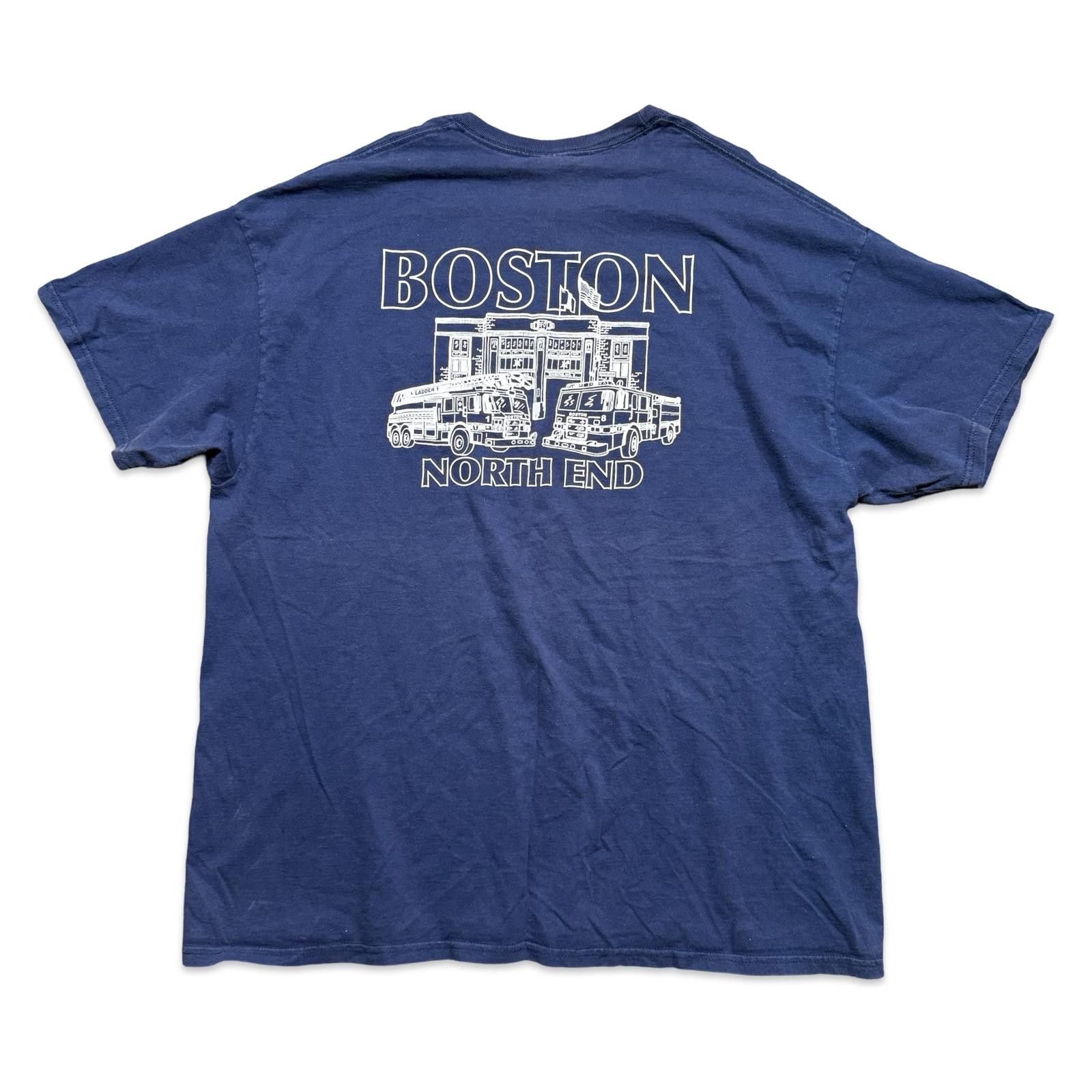 Hanes Boston North End Firefighter Y2K Graphic Tee Size US XXL / EU 58 / 5 - 1 Thumbnail
