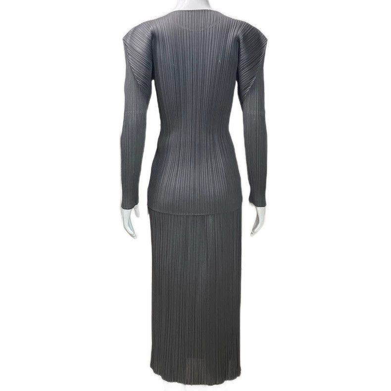 Issey Miyake Issey Miyake size:3 Grey pleated long-sleeved shirt Size M / US 6-8 / IT 42-44 - 2 Thumbnail