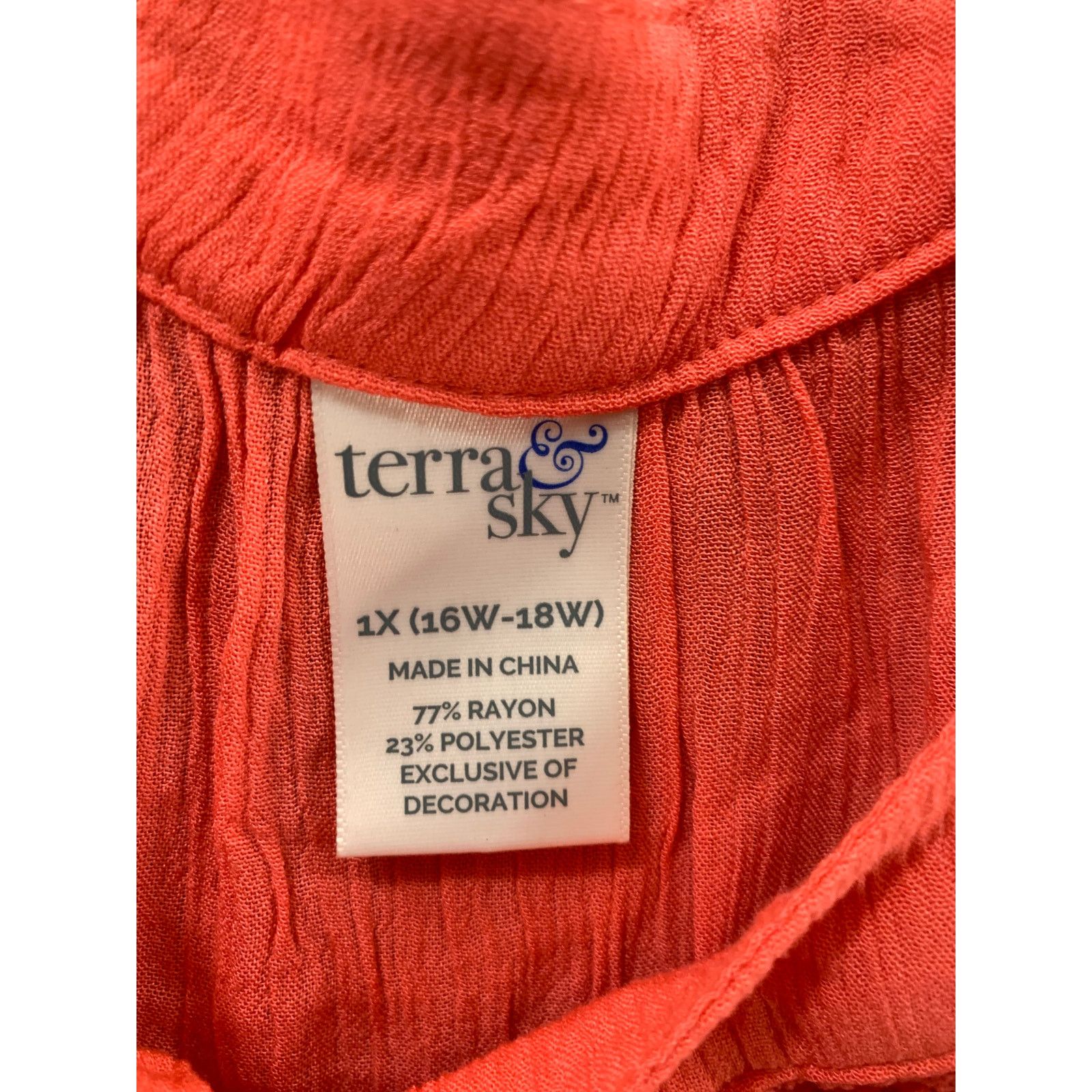 Other Terra & Sky Dress Women Size 1X Orange Cold Shoulder Size XXL / US 16-18 / IT 52-54 - 3 Thumbnail