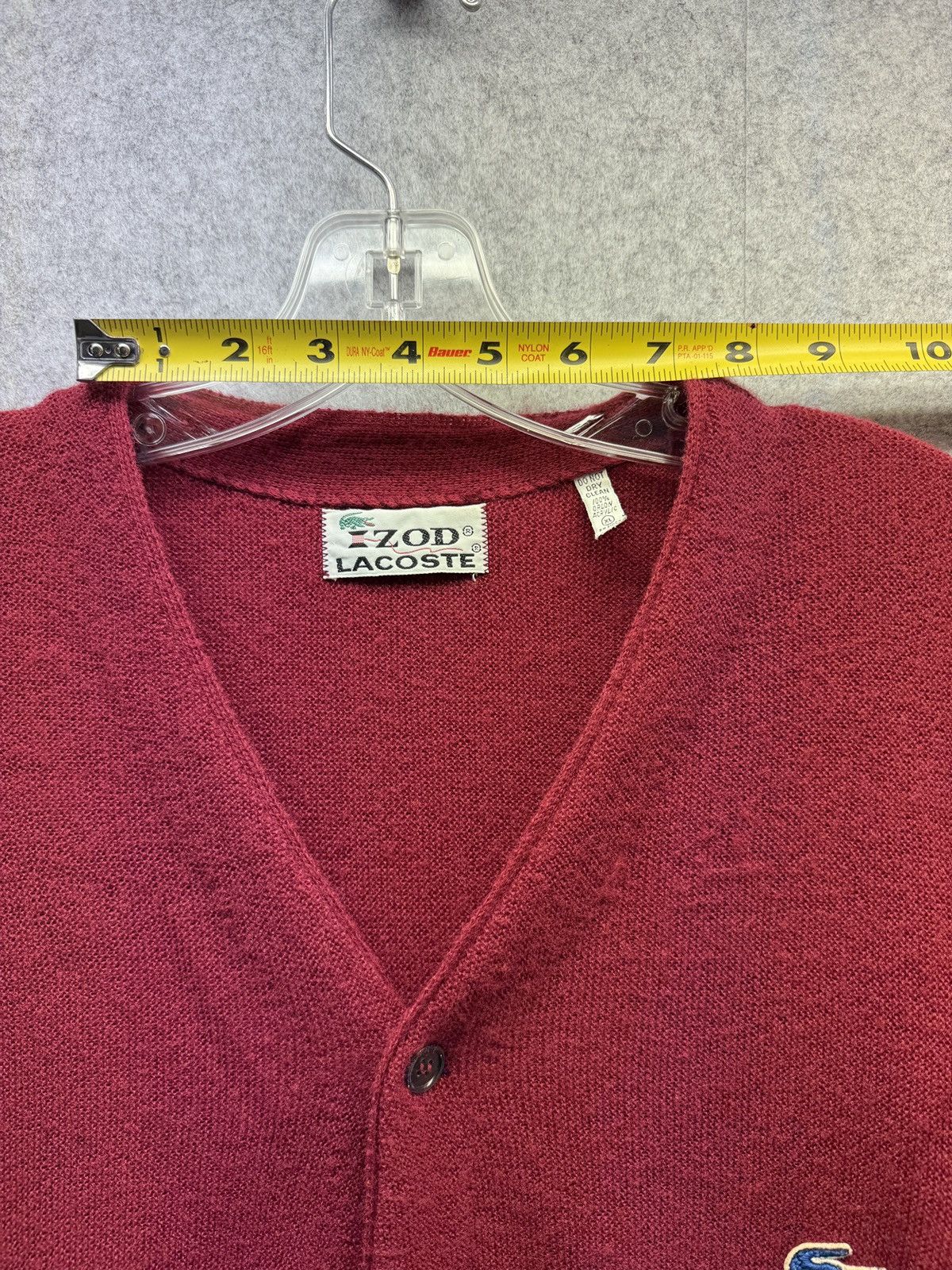 Izod Vintage burgundy/red Izod Lacoste men’s XL button sweater Size US XL / EU 56 / 4 - 3 Thumbnail