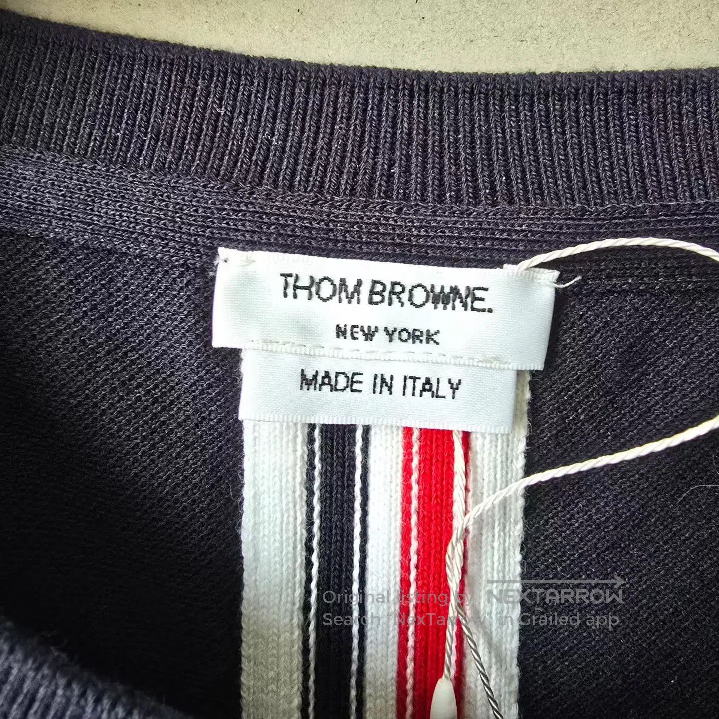 Thom Browne Thom Browne Navy Blue Short Sleeve Tee with Color-Block St Size US XL / EU 56 / 4 - 4 Thumbnail