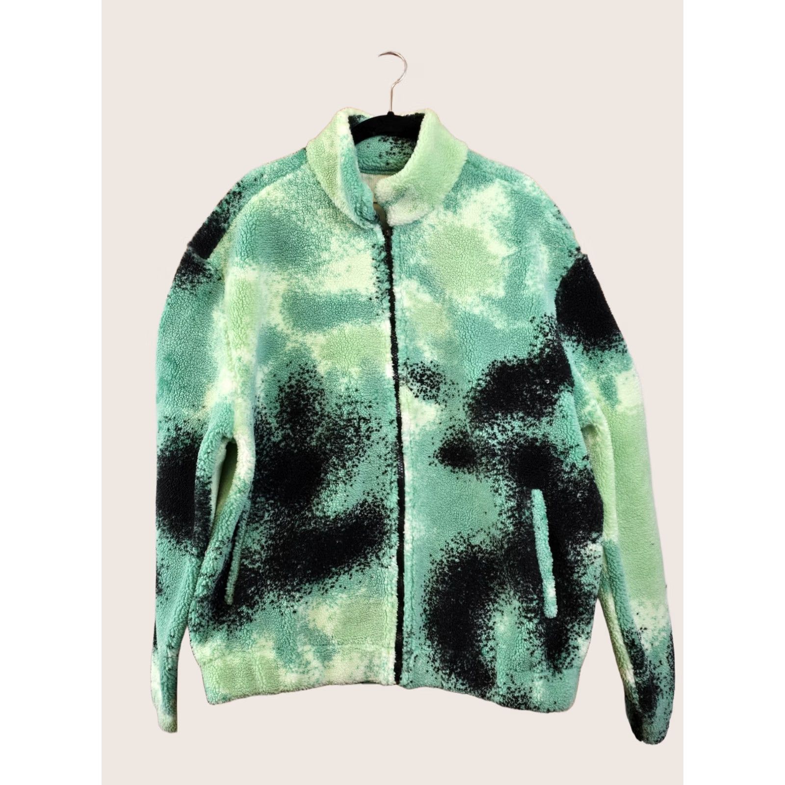 MNML mnml Green Splash Zip Up Jacket- Size L - Color Green/Black Mens Jacket Size US L / EU 52-54 / 3 - 1 Thumbnail