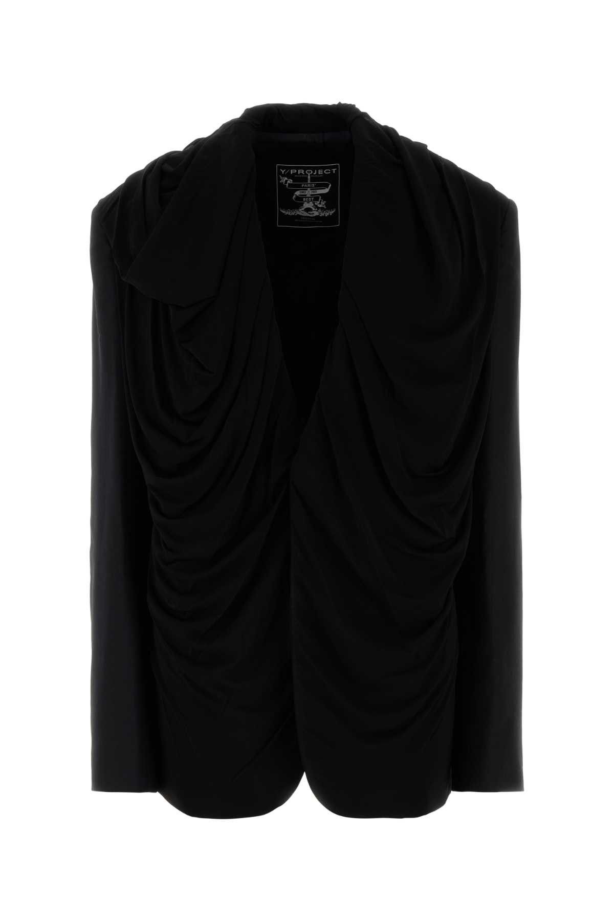 ジャケット Y PROJECT Black Stretch Twill Oversize Blazer Y/project Y Project Women Black Stretch Twill Oversize
