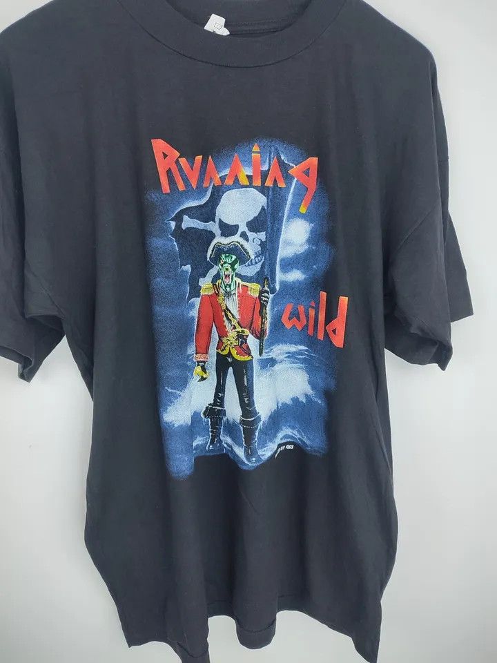 Vintage RUNNING WILD 1991 tour Vintage / Trash Metal Band Shirt Size US XL / EU 56 / 4 - 12 Thumbnail