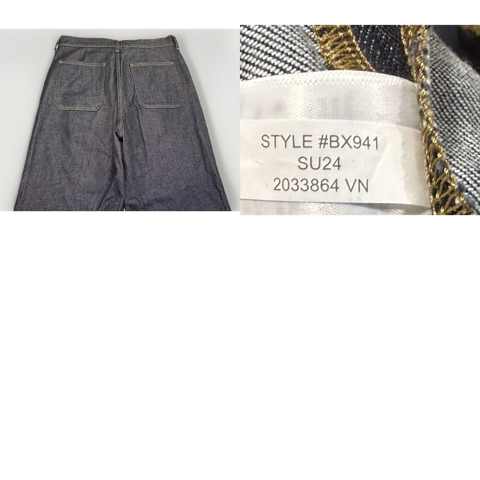 J.Crew J.CREW Wide Leg Sailor Denim Jeans 29 Blue 32in 5-Pocket High Rise Button Zip Womens Regular EUC Size 29" - 8 Thumbnail