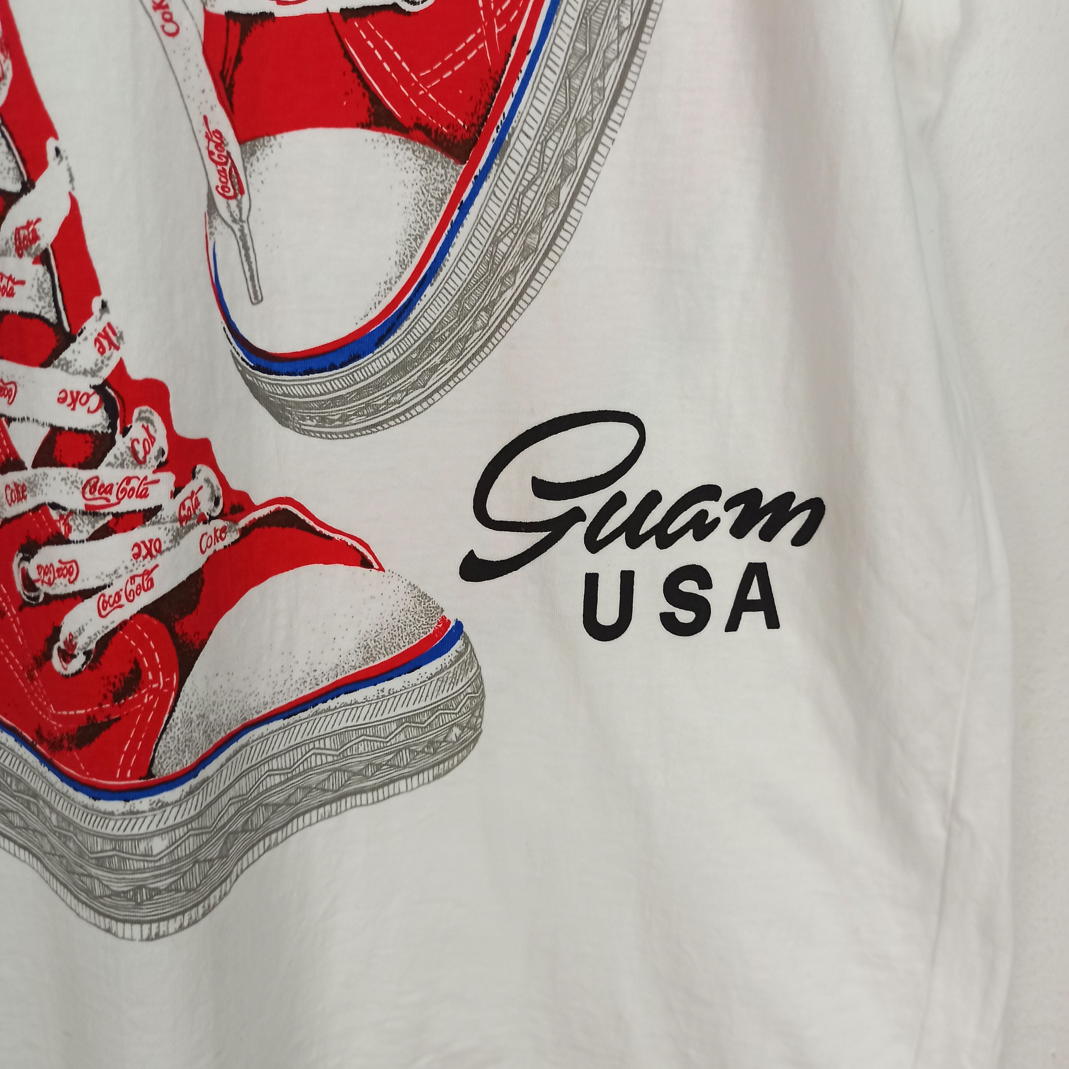 Coca Cola Vintage Guam USA Coca Cola Big Printed Shoes Converse Tee Size XL / US 12-14 / IT 48-50 - 2 Thumbnail
