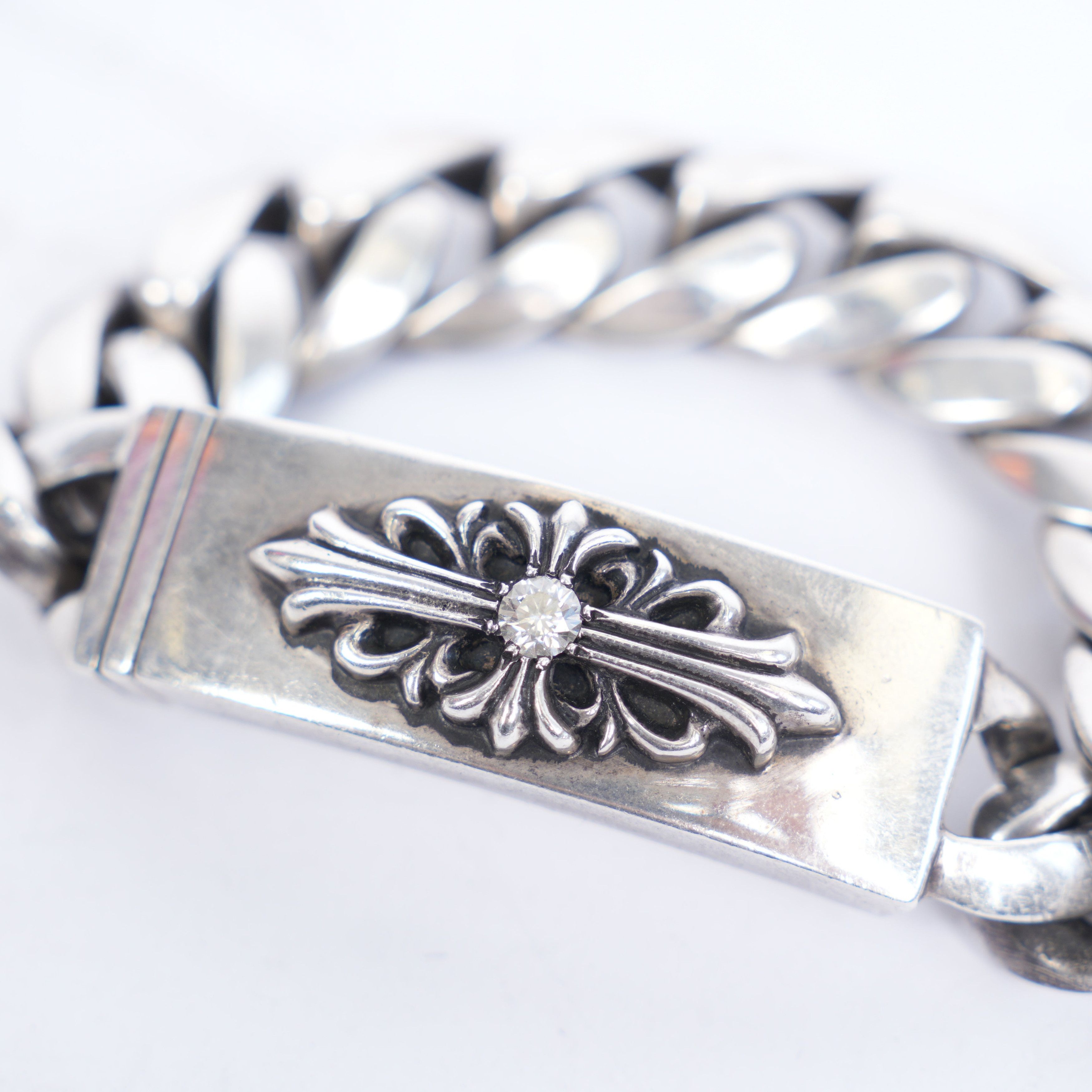 Chrome Hearts CHROME HEARTS FLORAL CROSS ID BRACELET WITH DIAMOND Size ONE SIZE - 3 Thumbnail