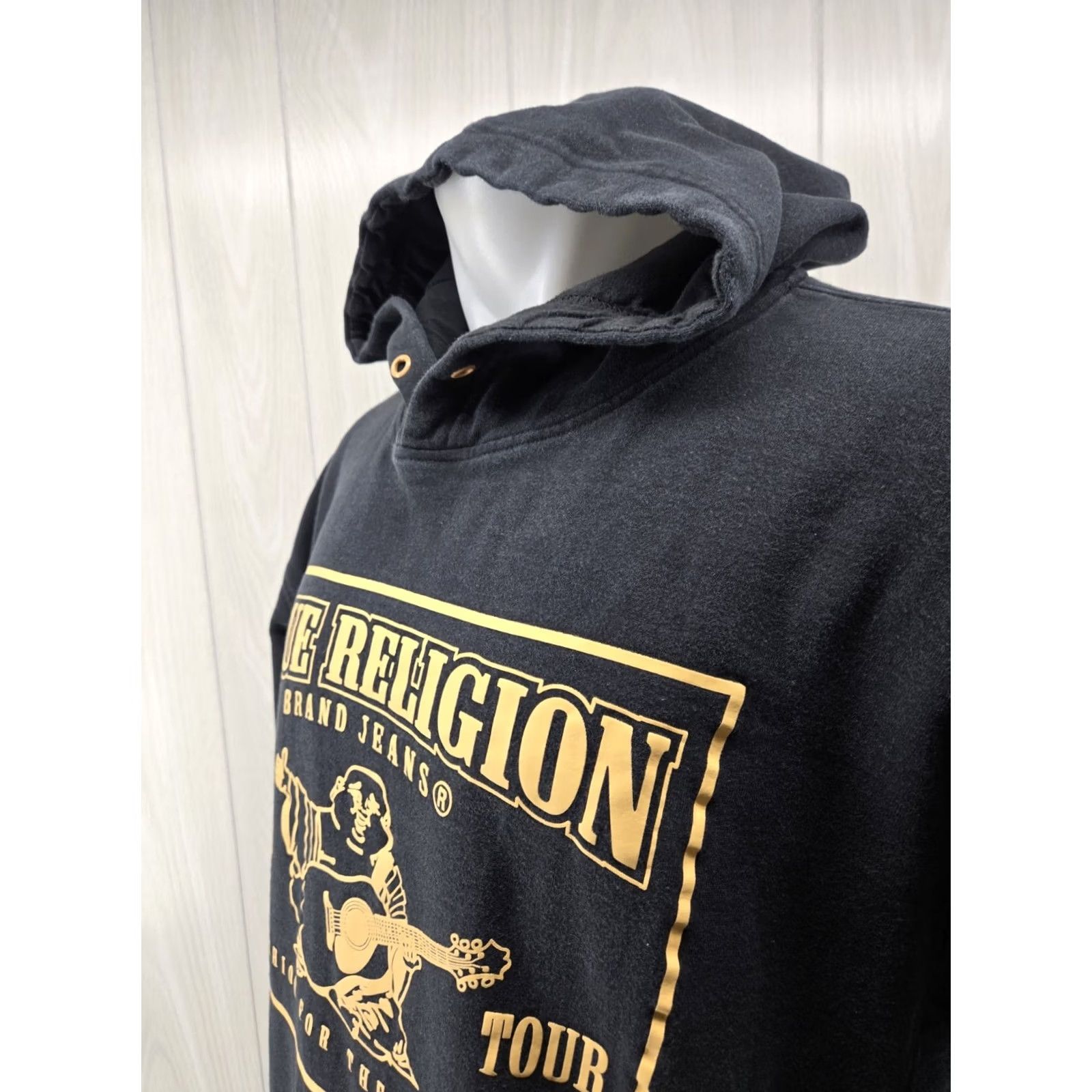True Religion True Religion Hoodie Men XL Black Buddha Classic Pullover Full Zip Hooded Pockets Logo Size US XL / EU 56 / 4 - 6 Thumbnail