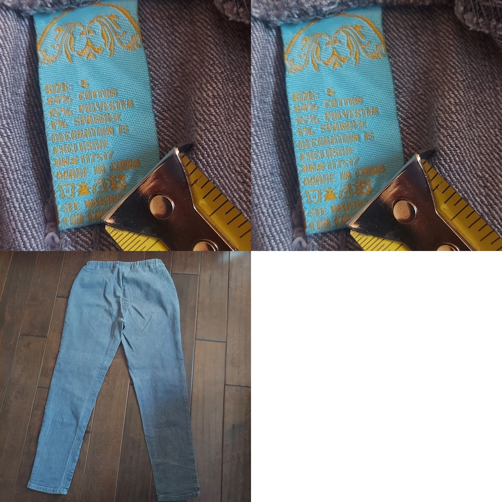 Vintage Jeanbay Jeans Women's Skinny Pull Up Heather Gray Size S Regular - Gray, Cotton Polyester Spandex - B755 Size 28" / US 6 / IT 42 - 10 Thumbnail