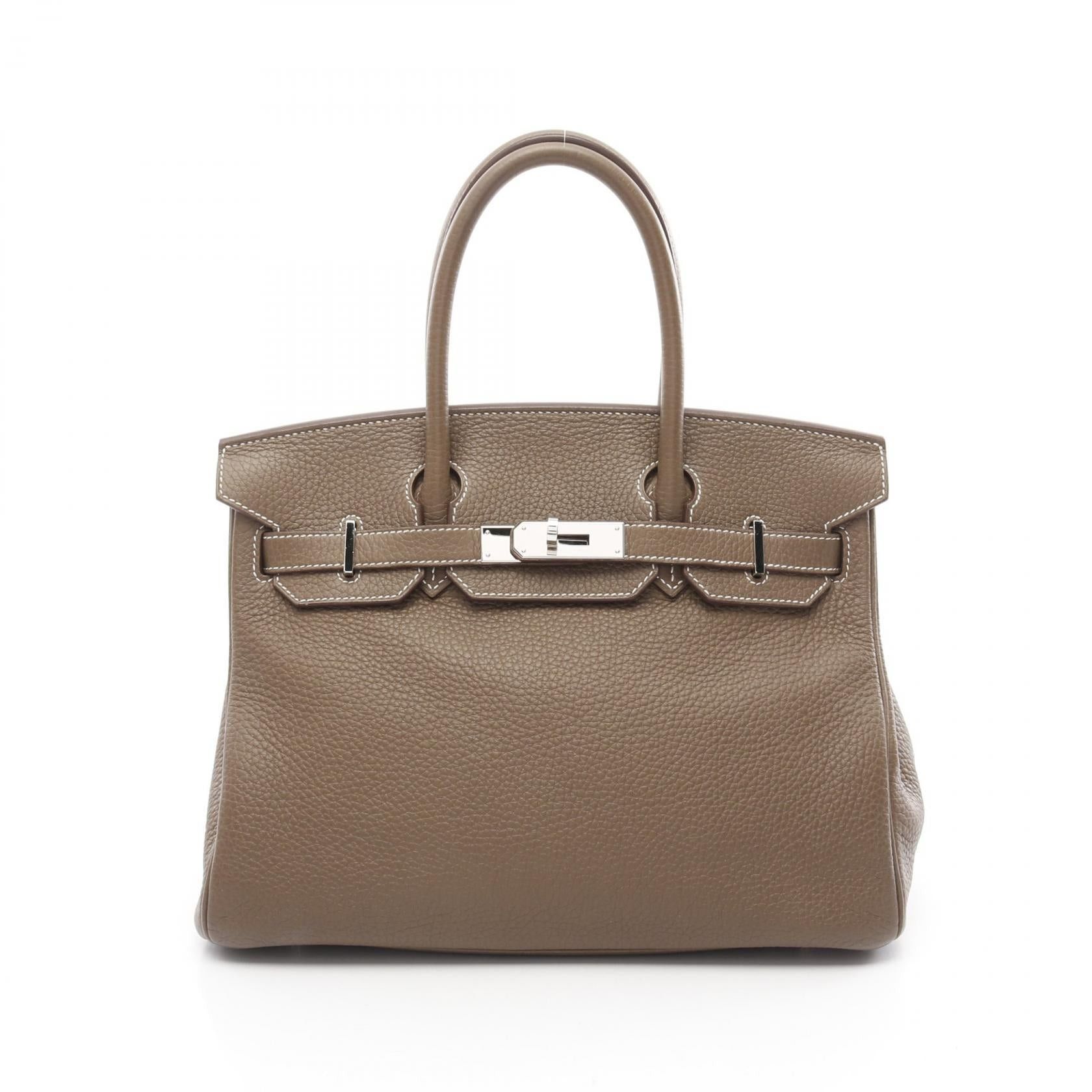 Hermes Hermes Birkin 30 Etoupe Handbag Clemence Leather Gray Brown Silver Hardware U Stamp Size ONE SIZE - 1 Thumbnail