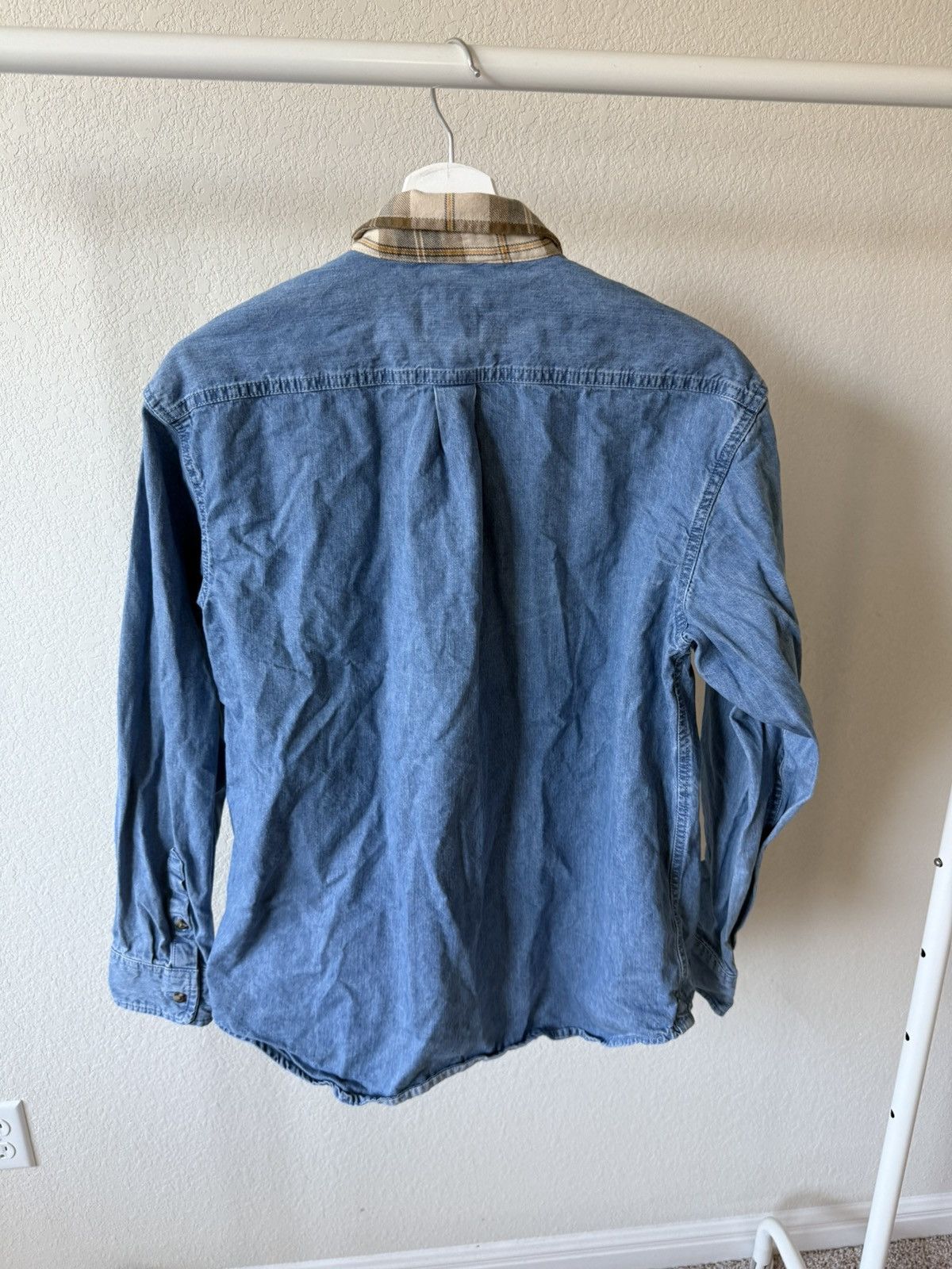 Vans Vans Denim Shirt with Plaid Collar Size US XS / EU 42 / 0 - 7 Thumbnail