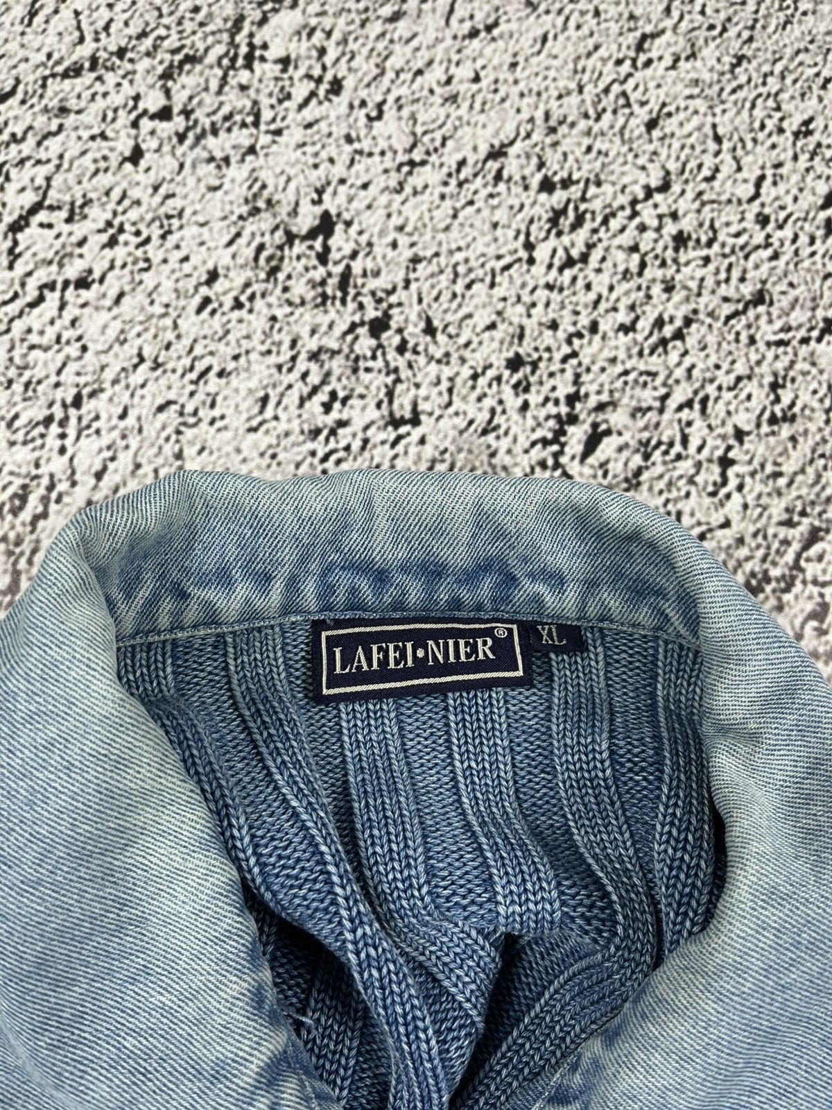 Japanese Brand Denim Knit Zip Up Jacket like Moto old jeans trending faded Size M / US 6-8 / IT 42-44 - 4 Thumbnail
