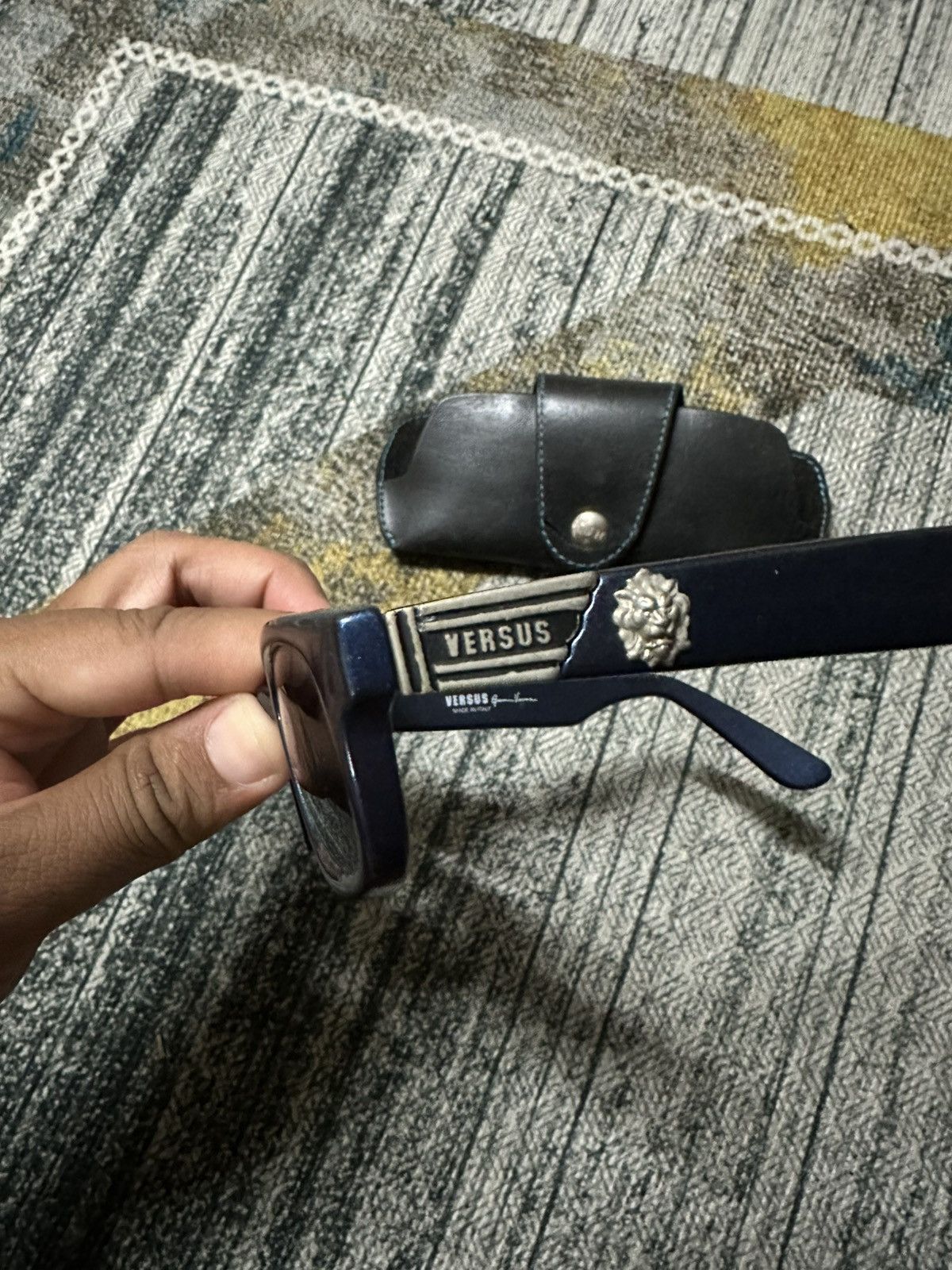 Versace Gianni Versace Mens Vintage Sunglasses Blue Gold Size ONE SIZE - 9 Thumbnail