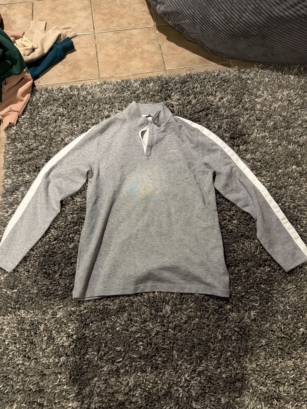 Calvin Klein Grey Vintage Calvin Klein Quarter Zip Size US L / EU 52-54 / 3 - 1 Thumbnail