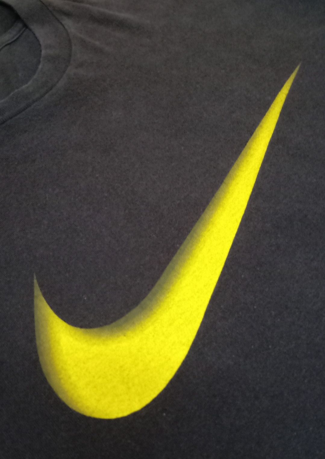 Nike × Vintage Vintage 90s Nike Yellow Big Swoosh T-shirt Size US XL / EU 56 / 4 - 5 Thumbnail