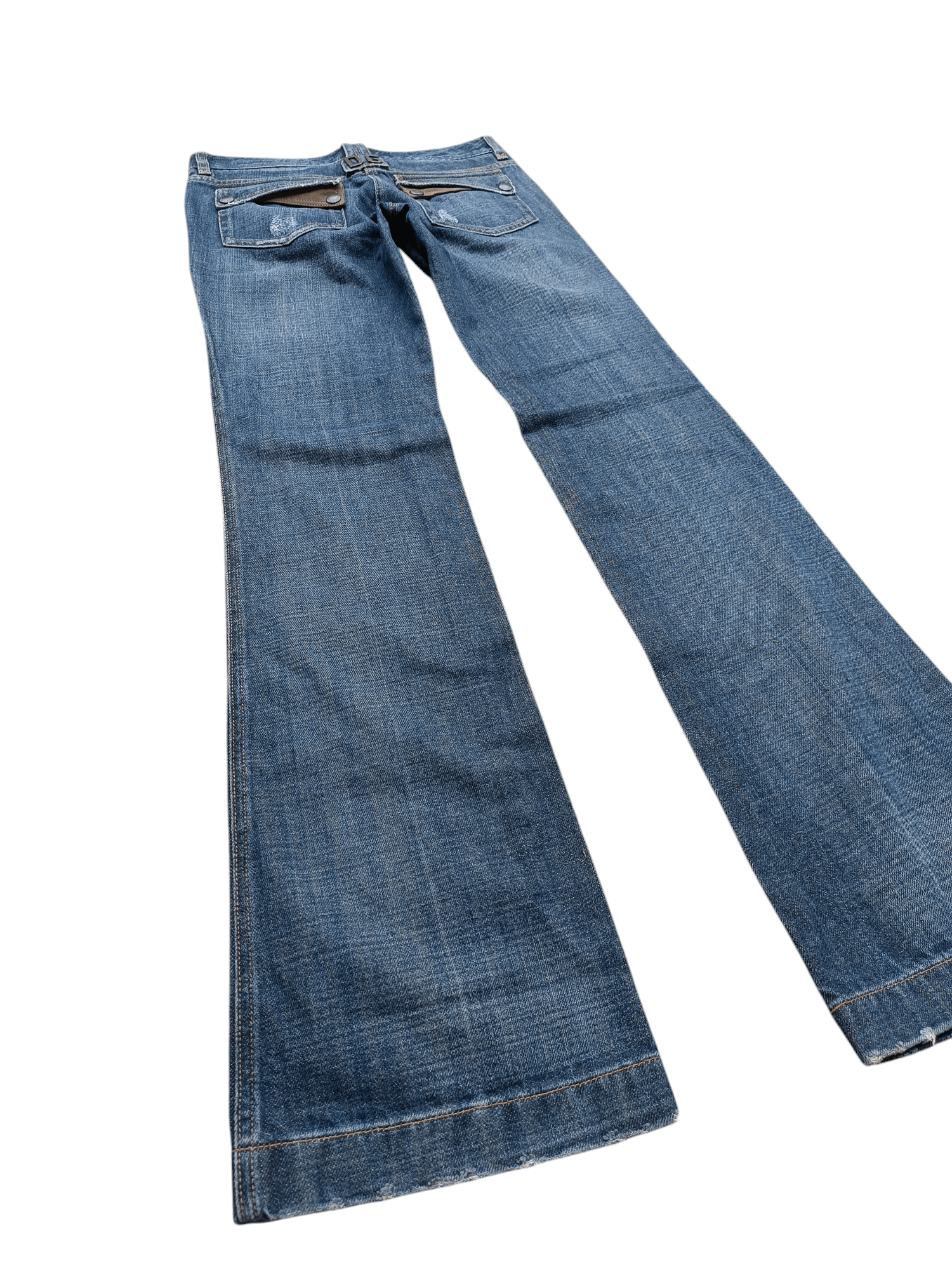 Dolce & Gabbana FLARED 💥 Dolce & Gabbana Blue Denim Distressed Zipper Jeans Size US 30 / EU 46 - 2 Thumbnail