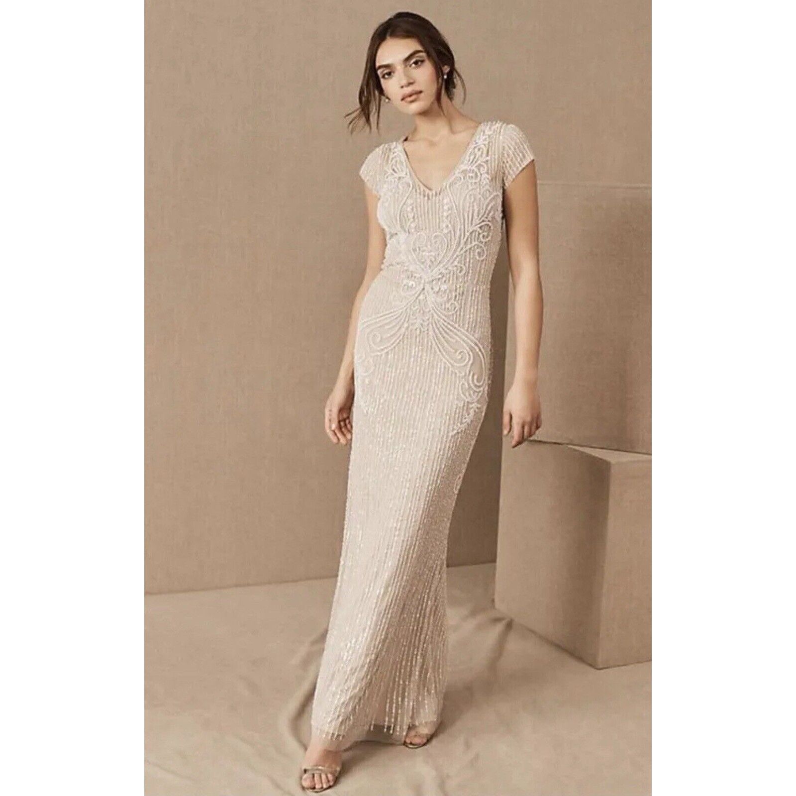 Other BHLDN Sanders Beaded Maxi Dress Formal Bridal Cap Sleeves Size XS / US 0-2 / IT 36-38 - 1 Thumbnail