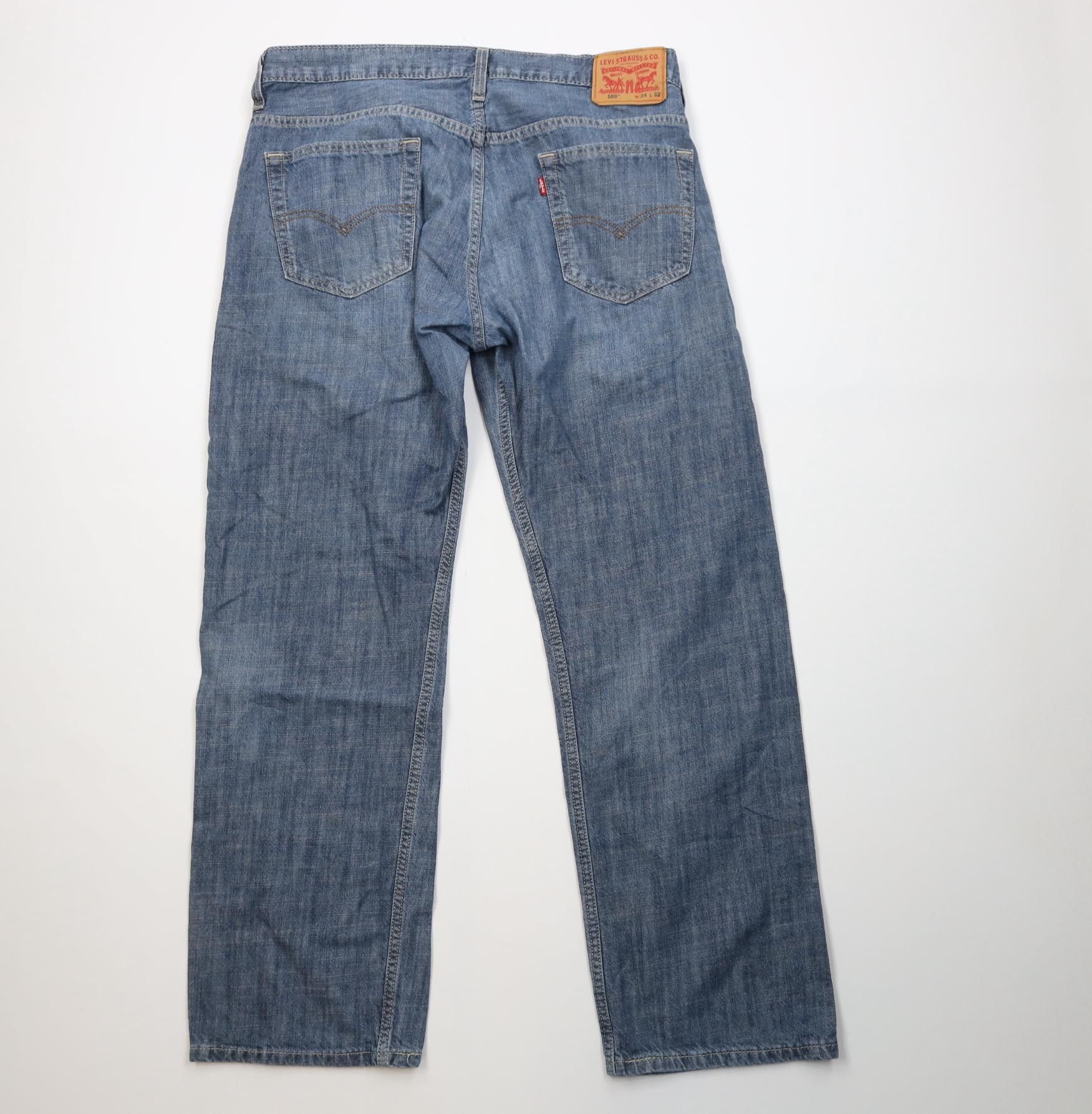 Levi's Vintage Y2K Levis 569 Chambray Loose Straight Wide Leg Jeans Size US 34 / EU 50 - 11 Thumbnail