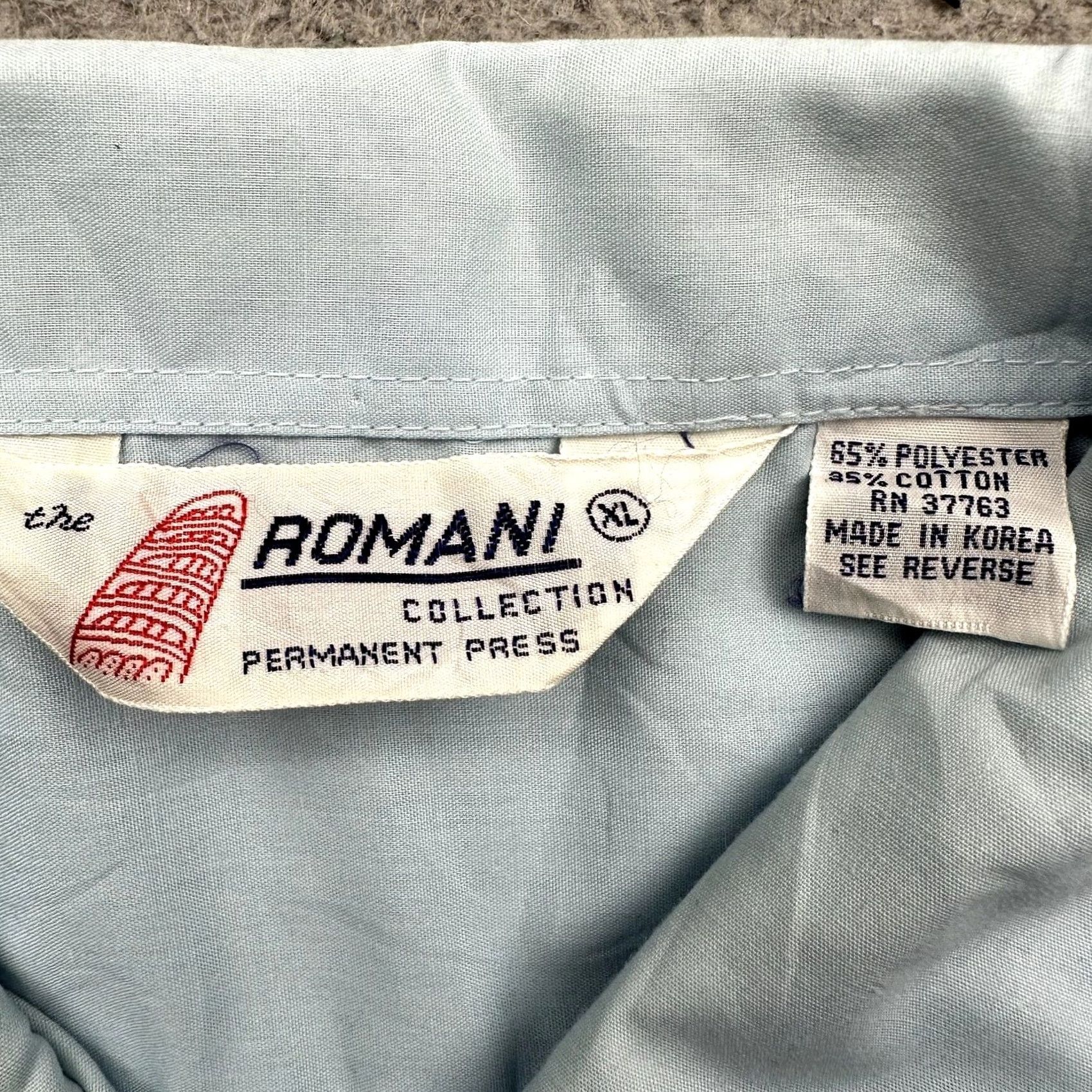 Vintage VINTAGE The Romani Collection Permanent Press Guayabera Cuban Shirt Mens XL Blue Size US XL / EU 56 / 4 - 3 Thumbnail