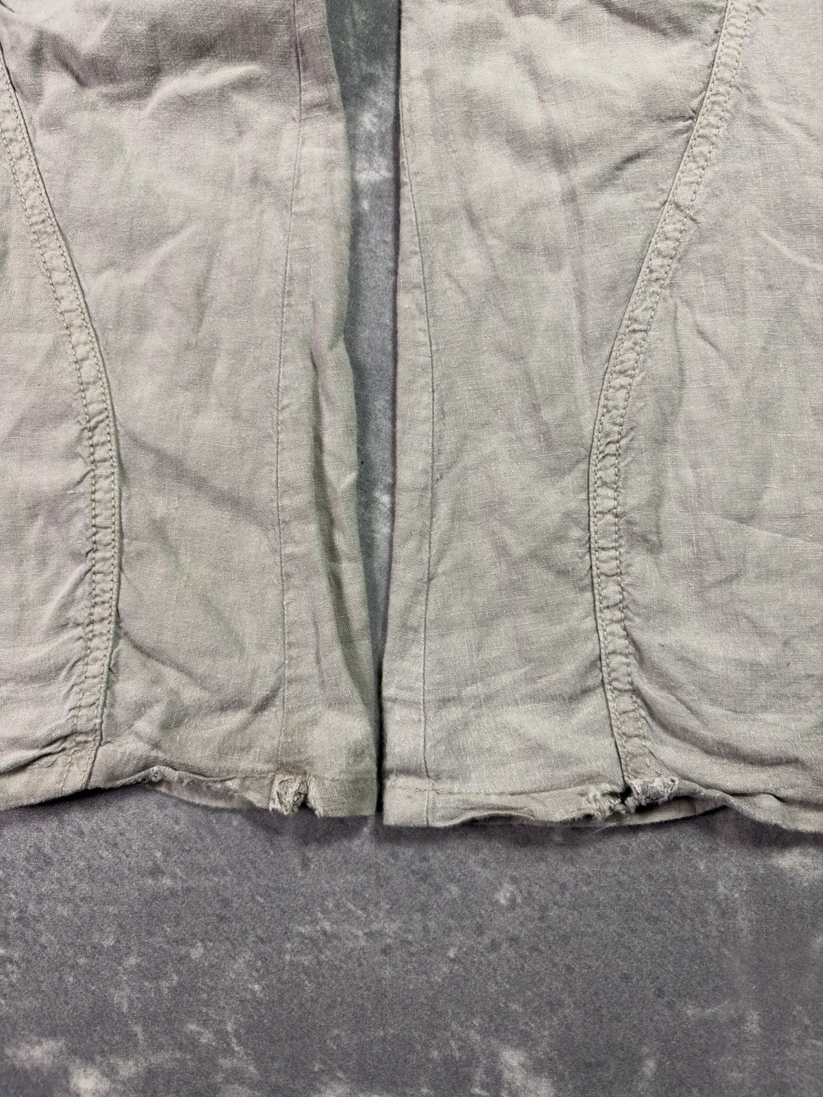 Armani 00s Armani Jeans Linen Flared Wide Leg Assymetrical Pants 32 Size US 32 / EU 48 - 17 Thumbnail