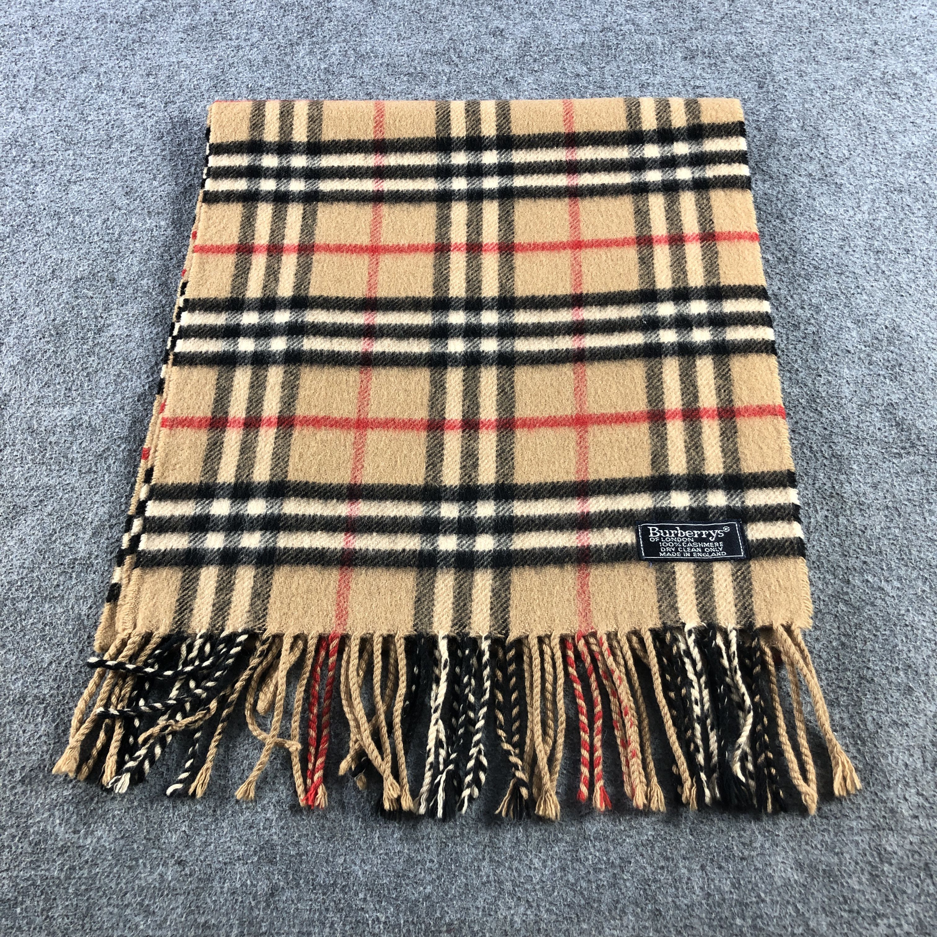 Burberry Burberrys Nova Check Tanned Cashmere Scarf Muffler V2818 Size ONE SIZE - 3 Thumbnail
