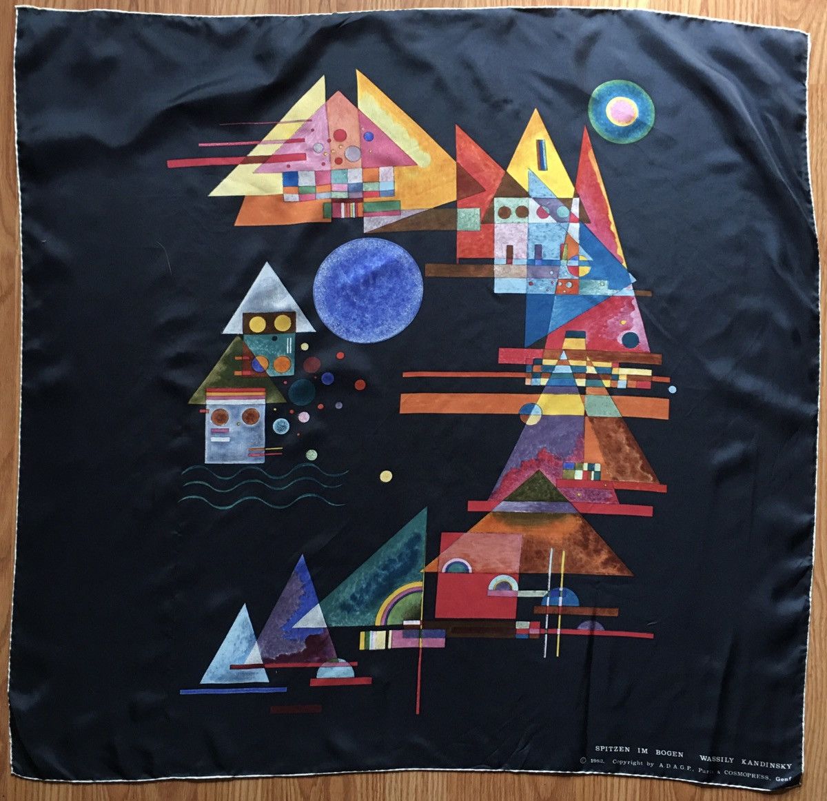 Vintage Spitzen Im Bogen Wassily Kandinsky Silk Scarf 1982 Vintage Size ONE SIZE - 2 Thumbnail