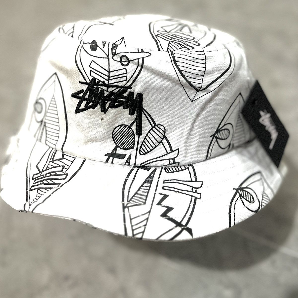 Stussy × Vintage STUSSY ZULU BUCKET HAT WHITE Size ONE SIZE - 1 Thumbnail