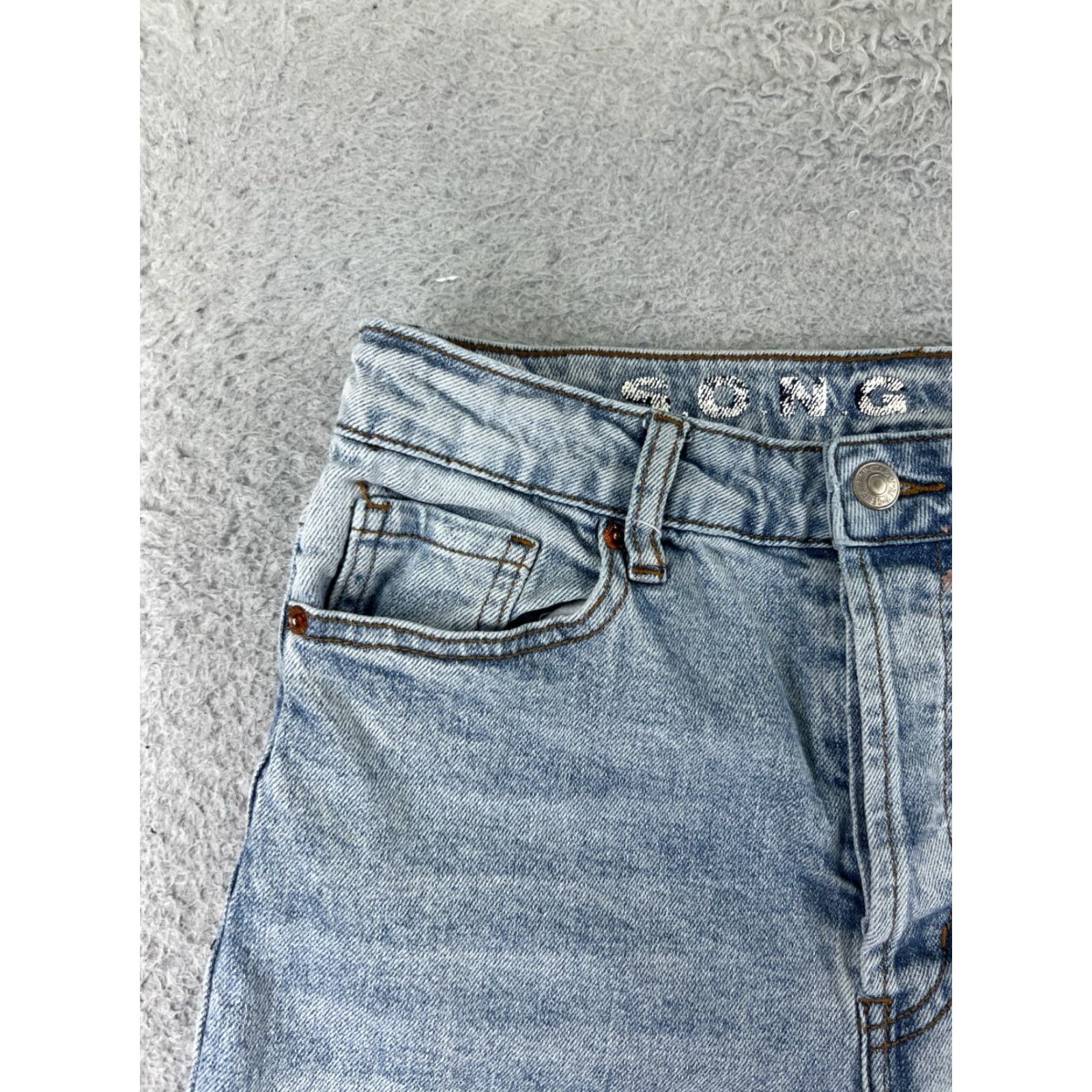 Vintage Song Shorts Womens Denim Short 26x6 Blue 7 High Rise Button Fly Cut-Off Cotton Street Casual 90s Womens Shoes? Size 28" / US 6 / IT 42 - 4 Thumbnail
