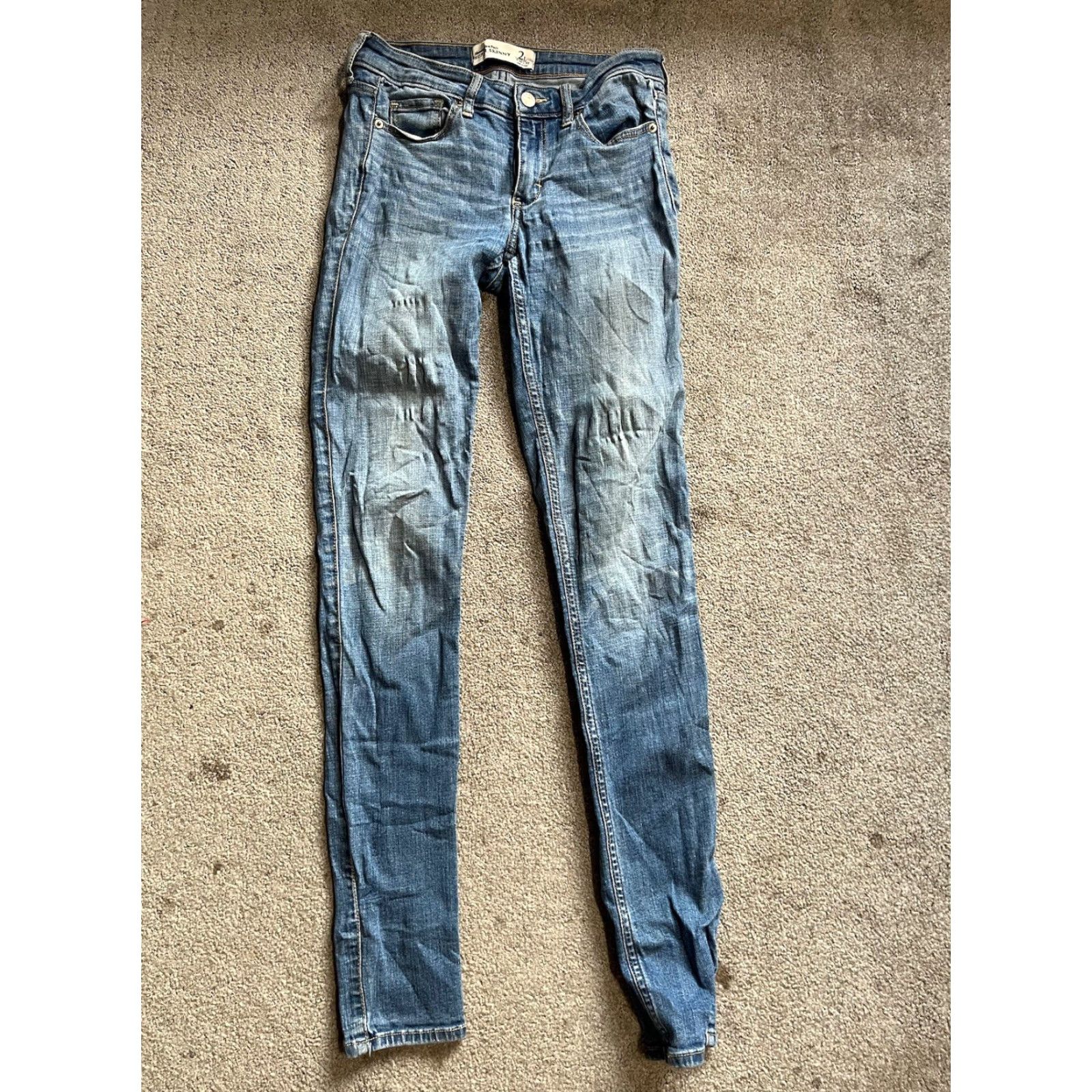 Abercrombie & Fitch Abercrombie & Fitch Womens Jeans 2 Regular Size 2L 26/33 Blue Super Skinny Denim Cotton Pockets 30in Inseam Size 26" / US 2 / IT 38 - 3 Thumbnail