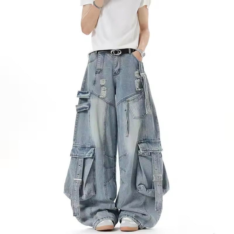Japanese Brand VIBE Street Retro Heavyweight Multi-Pocket Cargo Jeans Size US 29 - 2 Thumbnail