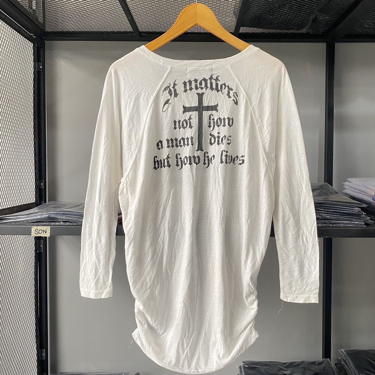 If Six Was Nine × Japanese Brand × Le Grande Bleu (L.G.B.) Y2K Edgy Gothic Grunge Cross “It Matters” Ruched Hem Tees Size L / US 10 / IT 46 - 13 Thumbnail