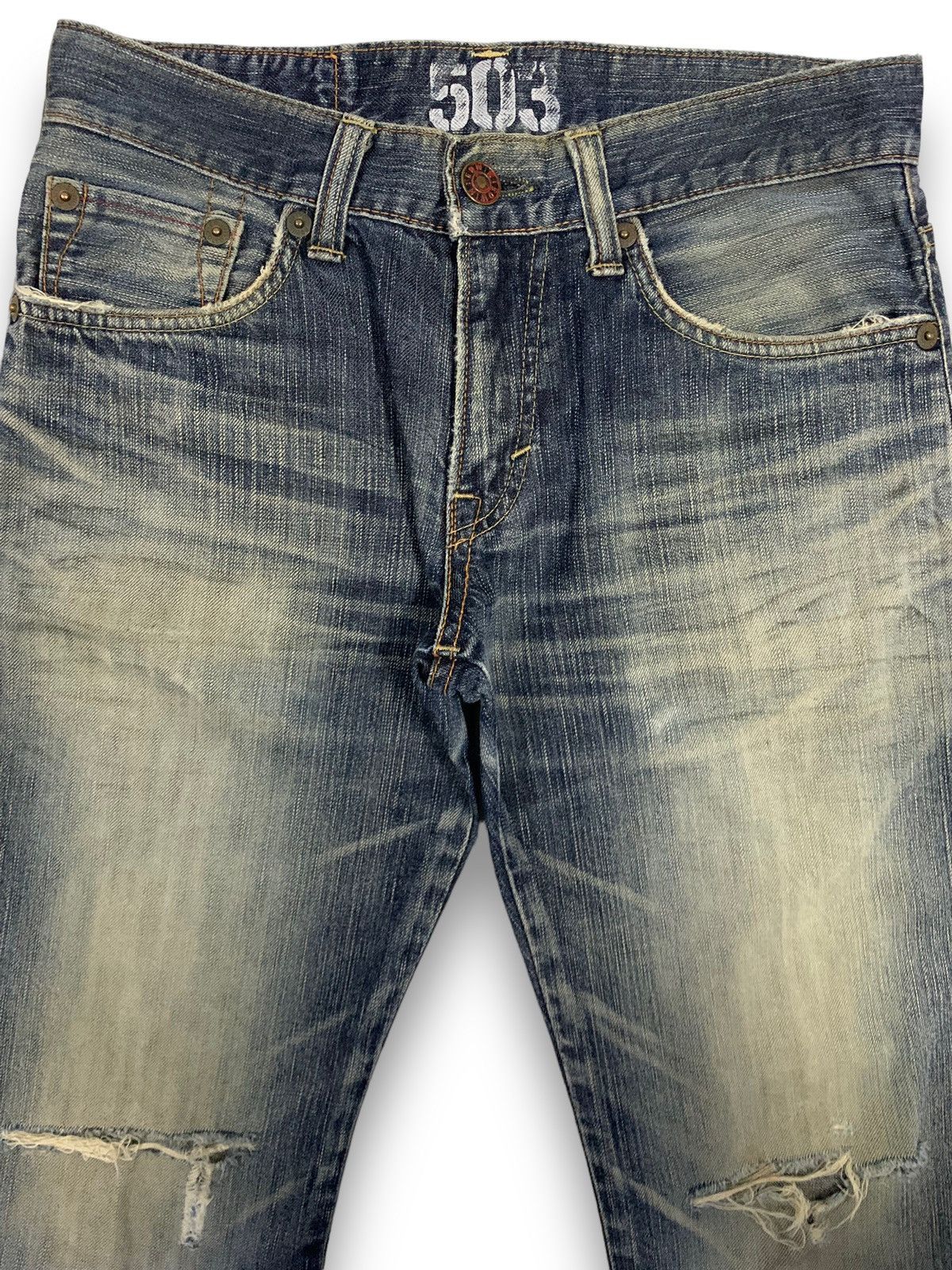 Edwin Vintage Edwin 503 BlueTrip Distressed Jeans Made in Japan Size US 31 - 3 Thumbnail