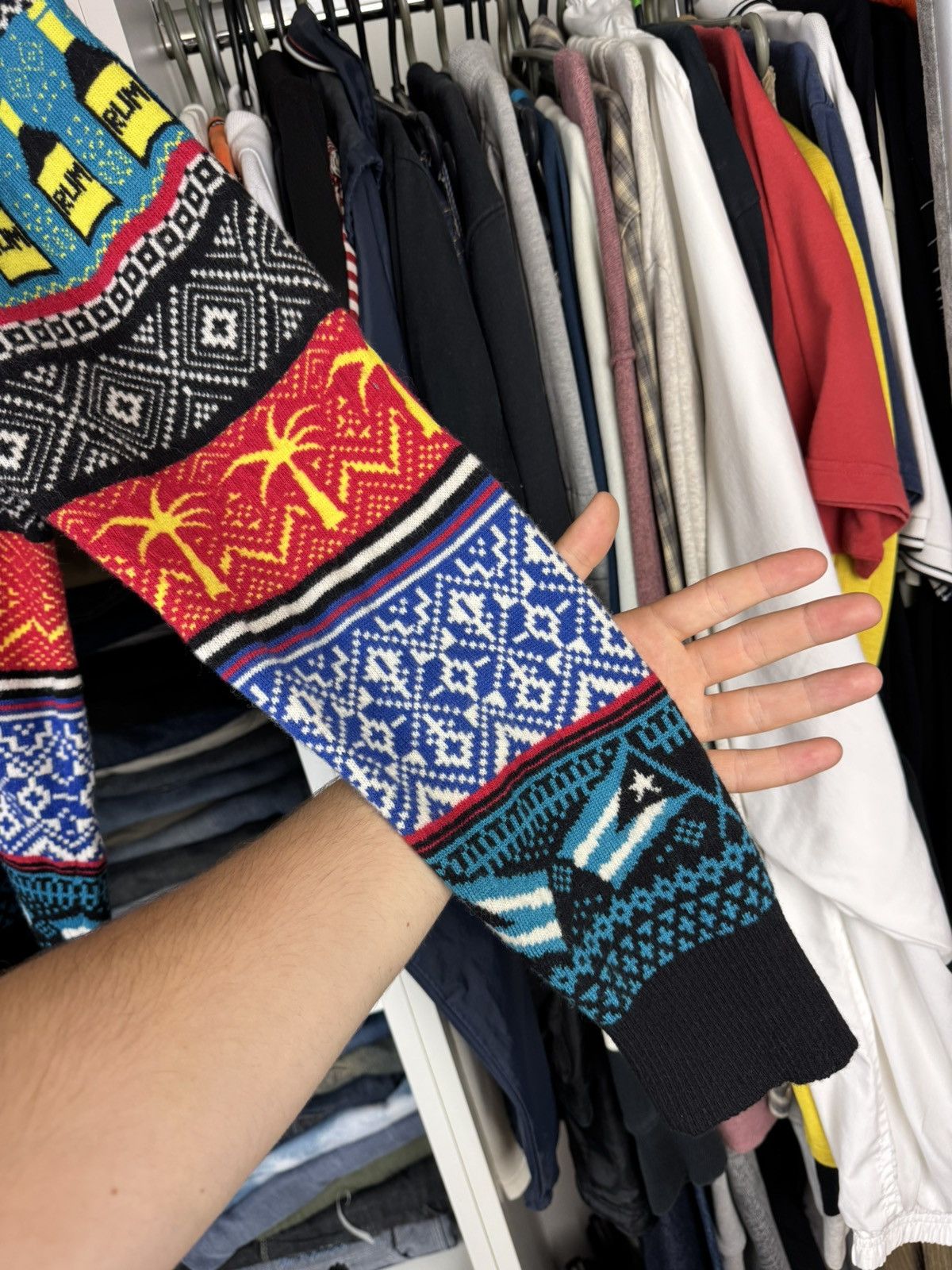 Diesel Diesel Rum Bottles & Tropical Palms Colorful Sweater Size US L / EU 52-54 / 3 - 20 Thumbnail