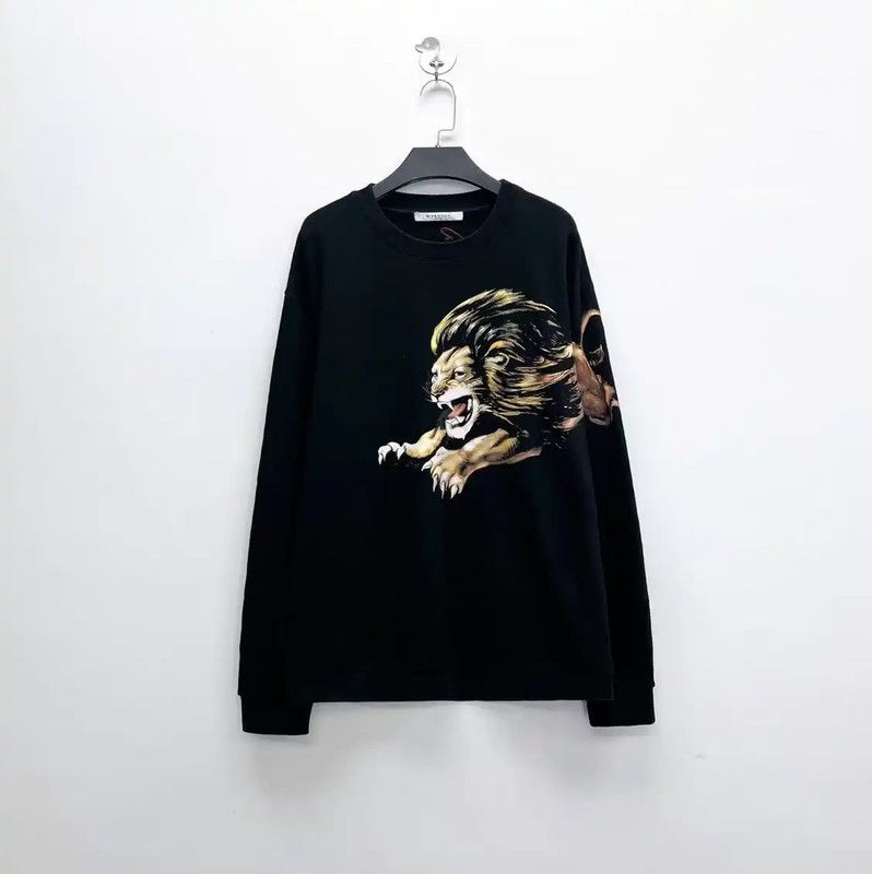 Givenchy Givenchy Black Long Sleeve Lion Print Sweatshirt 0089 Size US XXL / EU 58 / 5 - 1 Thumbnail