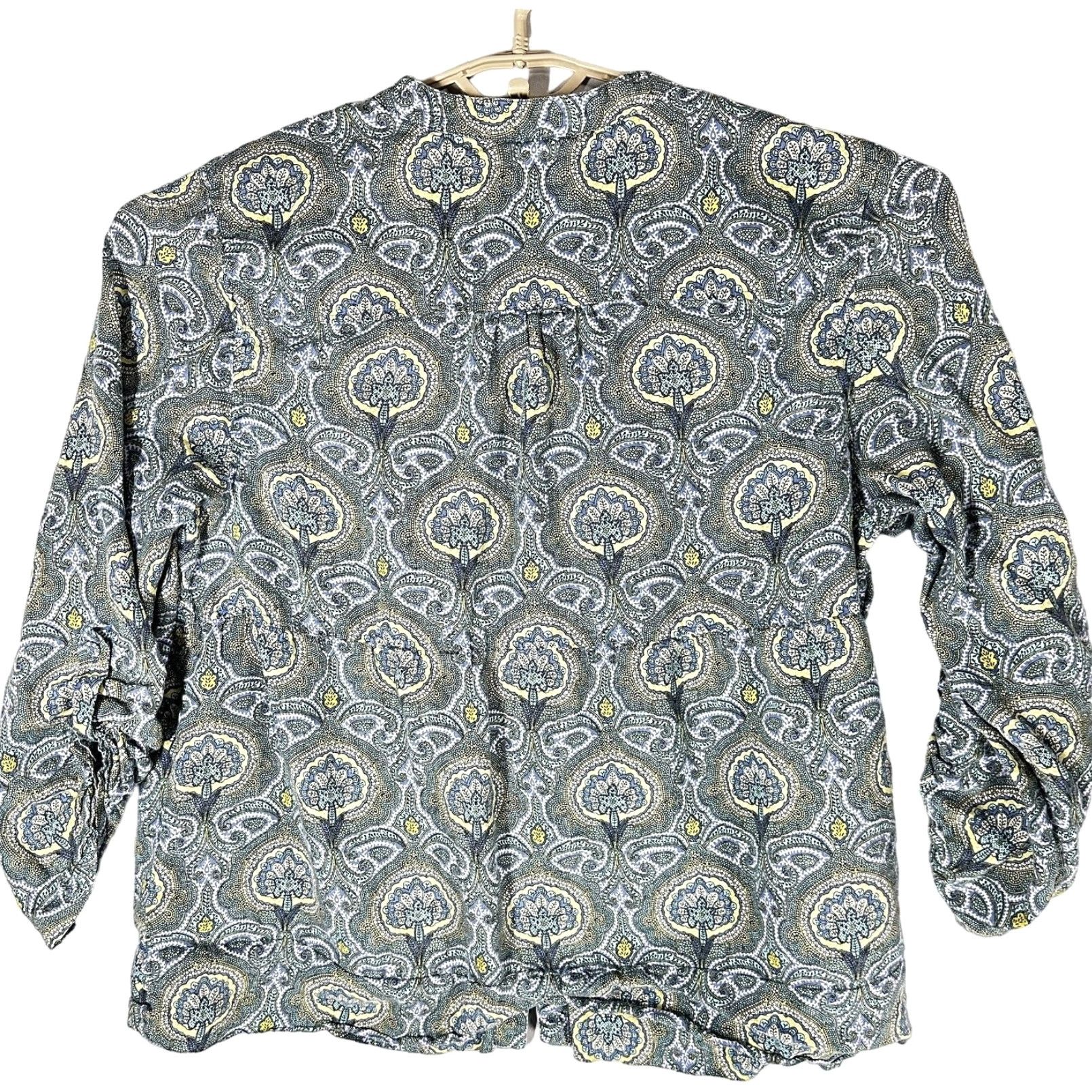 Charter Club Charter Club Blouse 24W Plus Hallmark Bohemian Paisley Linen Tunic Long Sleeve Womens Casual Colorful 90s Style Size 4XL / US 24-26 - 3 Thumbnail