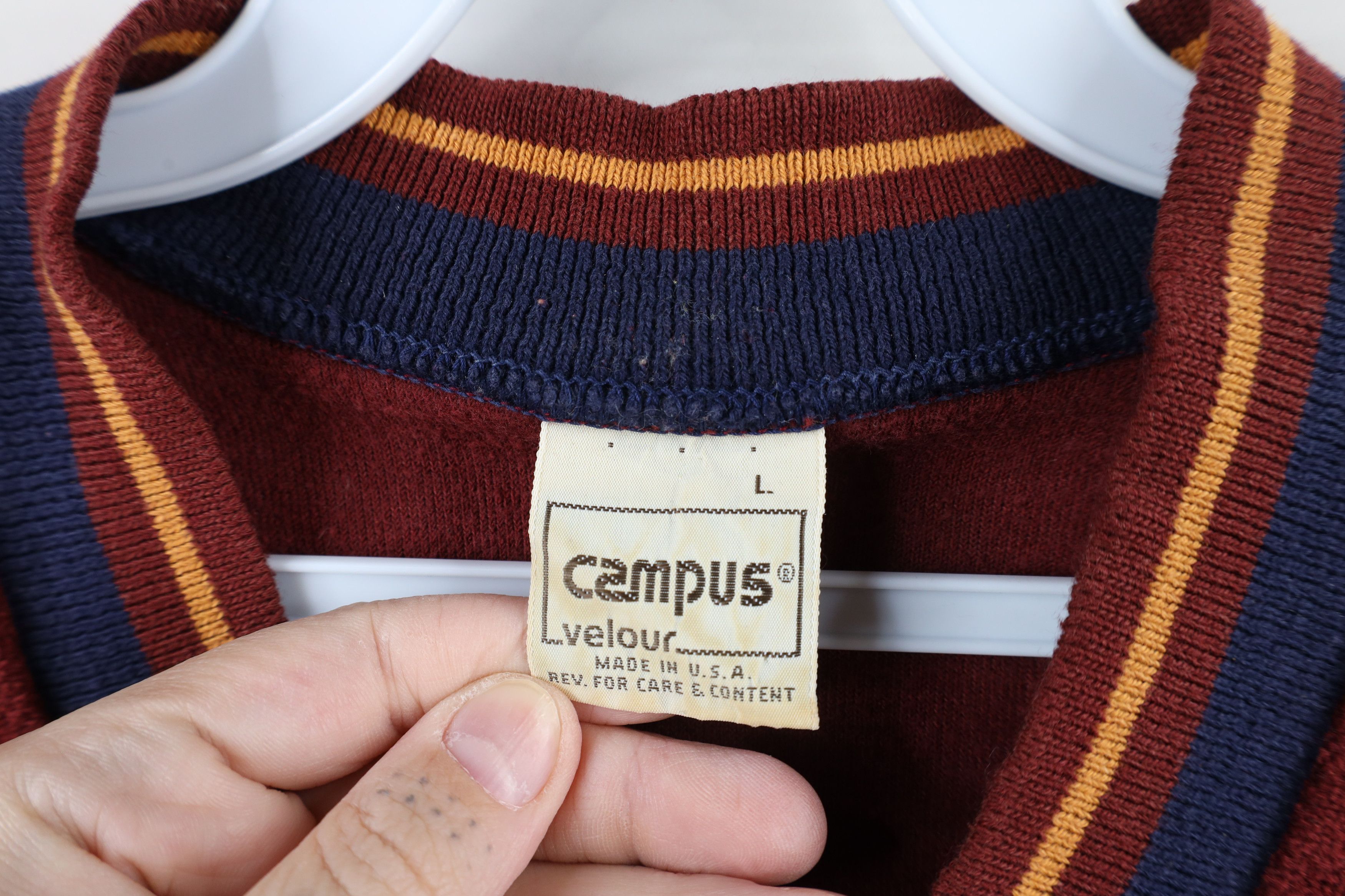 Vintage Vintage 60s 70s Streetwear Striped V-Neck Sweater USA Size US L / EU 52-54 / 3 - 4 Thumbnail