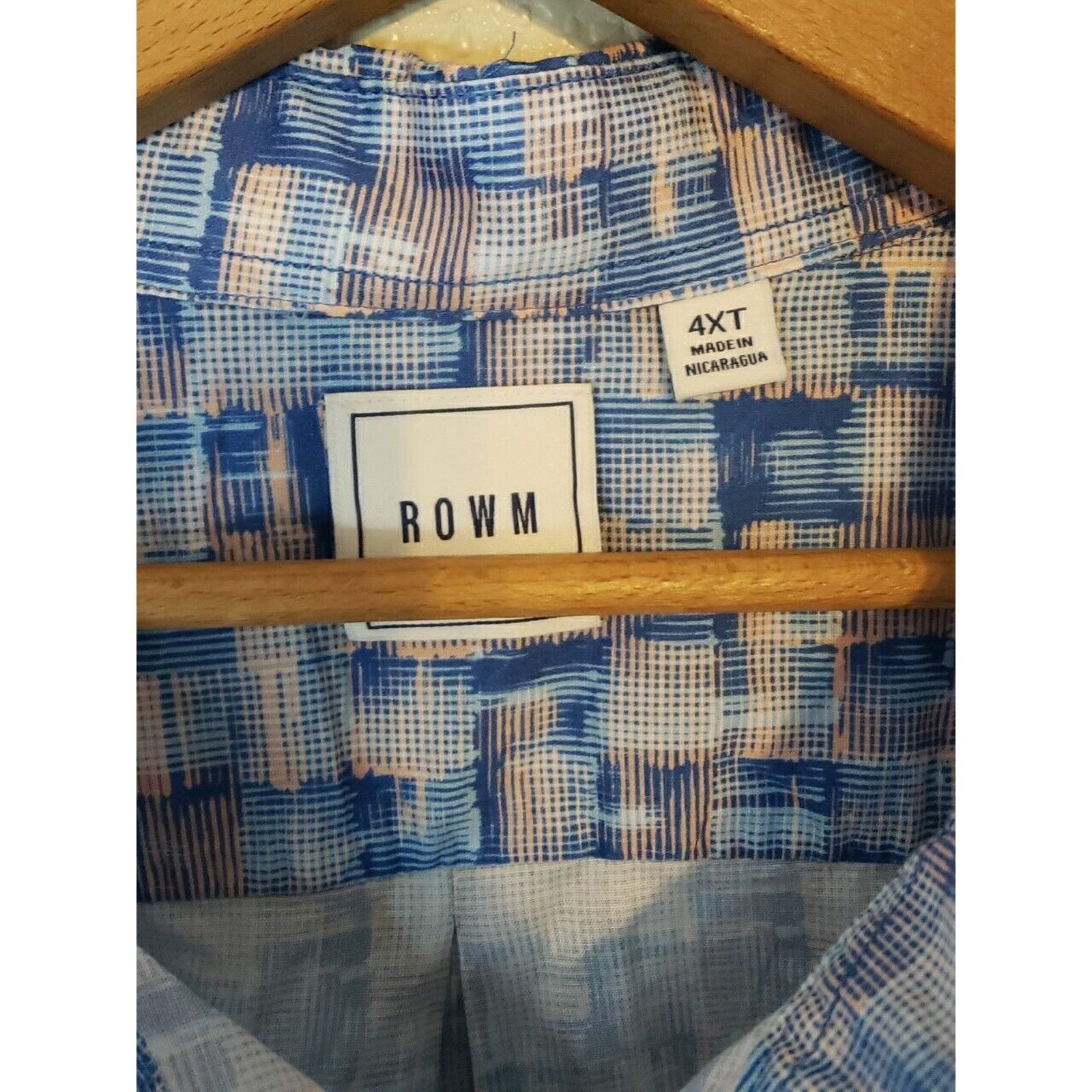 Other new rowm Shirt Mens 4XT Blue Plaid Short Sleeve Button Down Size US XXL / EU 58 / 5 - 5 Thumbnail