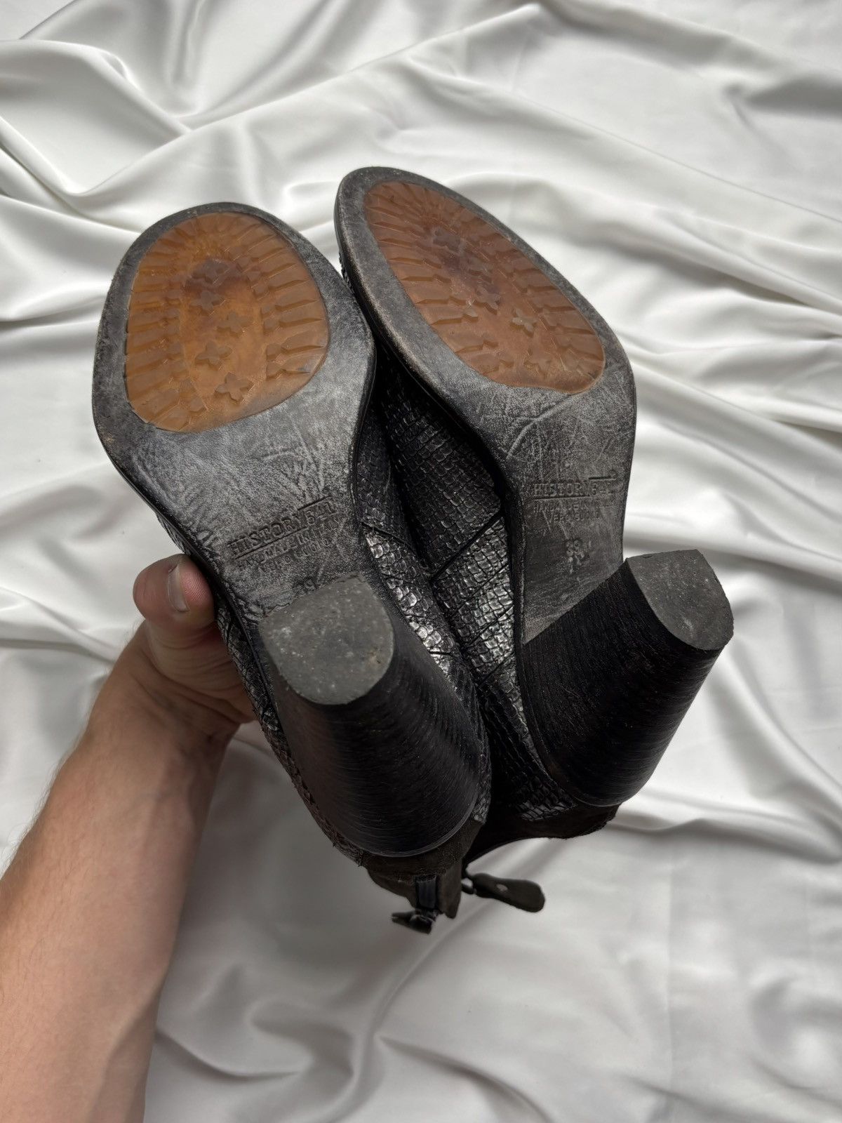 Vintage Vintage snakeskin print italian leather boots Size US 9 / IT 39 - 6 Thumbnail